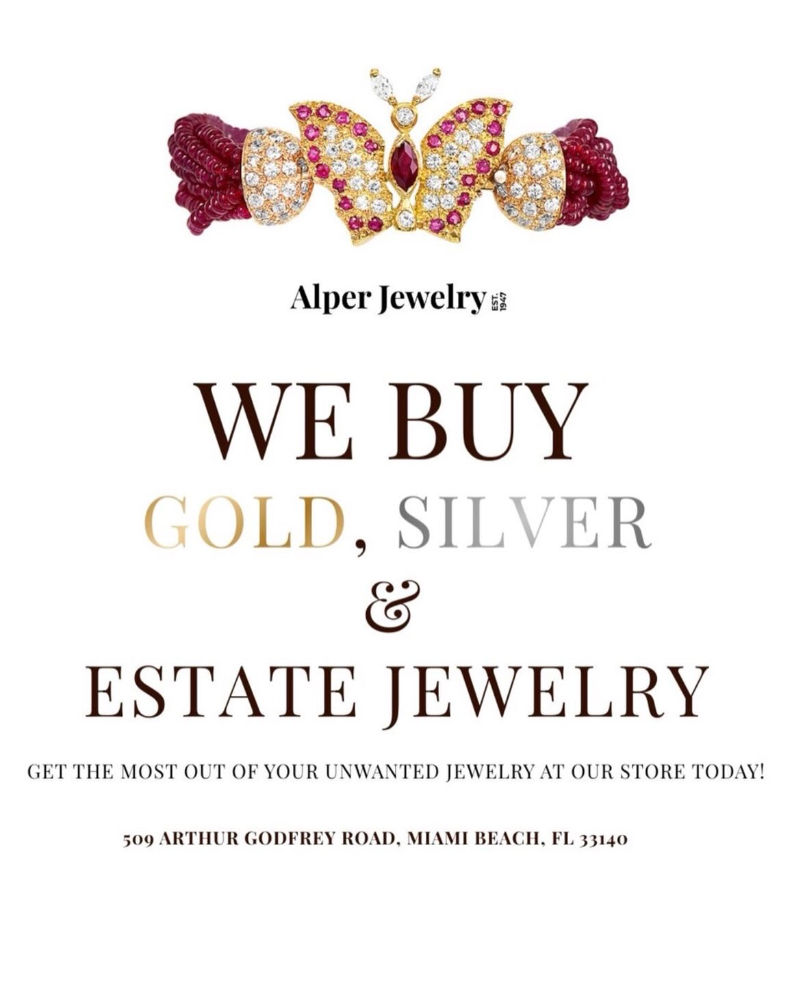 Ready to turn your unwanted jewelry into instant cash? š°āØ
At Alper Jewelry, weāre buying your gold, silver, and estate pieces ā and paying top dollar right here in Miami Beach. Whether itās broken chains, outdated styles, or pieces you simply donāt wear anymore, let us help you unlock their true value.
āļø Immediate evaluations
āļø Competitive payouts
āļø Trusted local jeweler
āļø Fast & confidential service
Stop by and see how much your jewelry is really worth. Why let it sit in a drawer when it can pay you today?
š 509 Arthur Godfrey Road, Miami Beach
305-531-6990
Tag someone who needs a jewelry clean-out šš
#WeBuyGold #MiamiBeachJewelry #SellYourGold #EstateJewelryBuyers #CashForGold