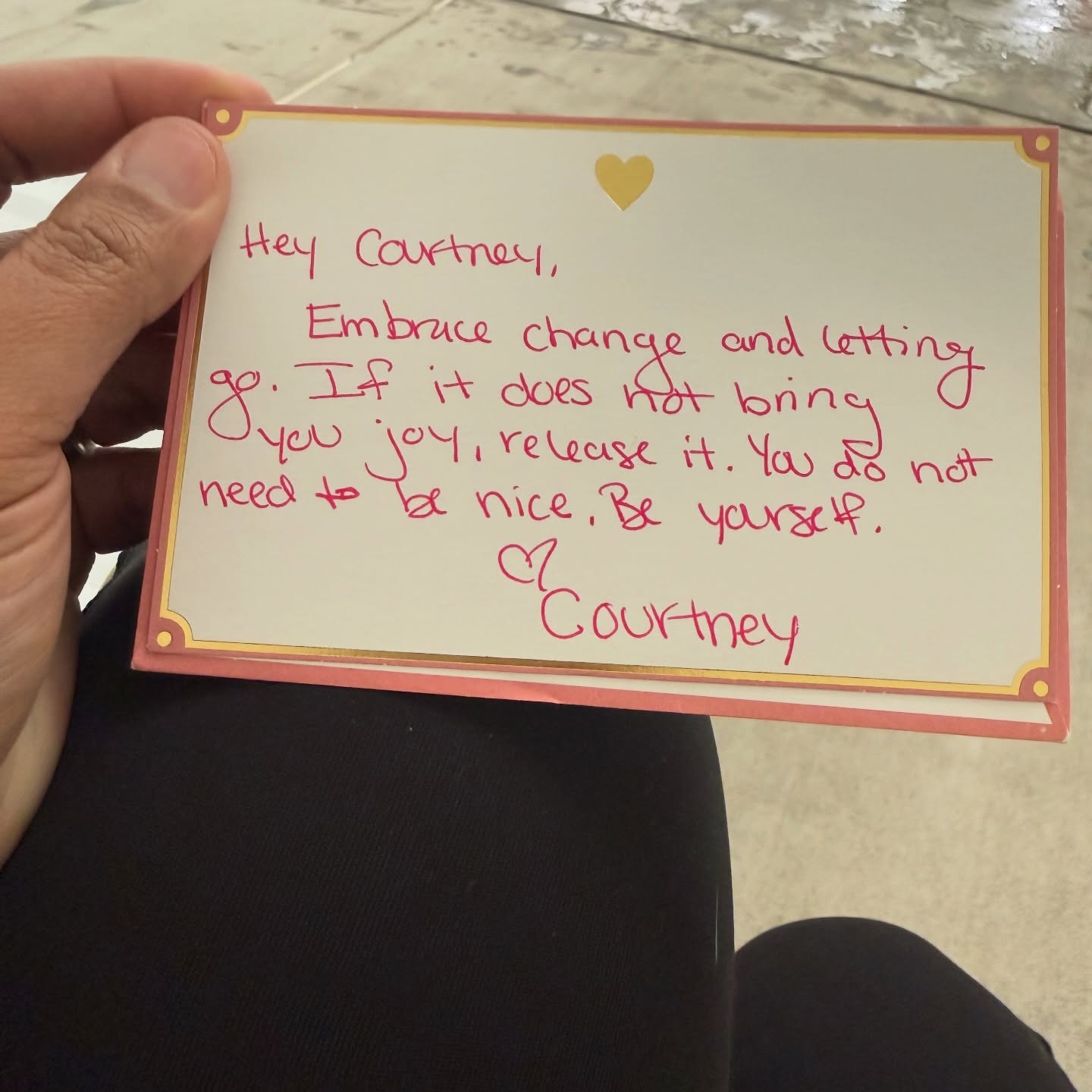 A note I wrote to myself at last year’s Yoga Retreat for Women of Color (YRWOC) 🥰