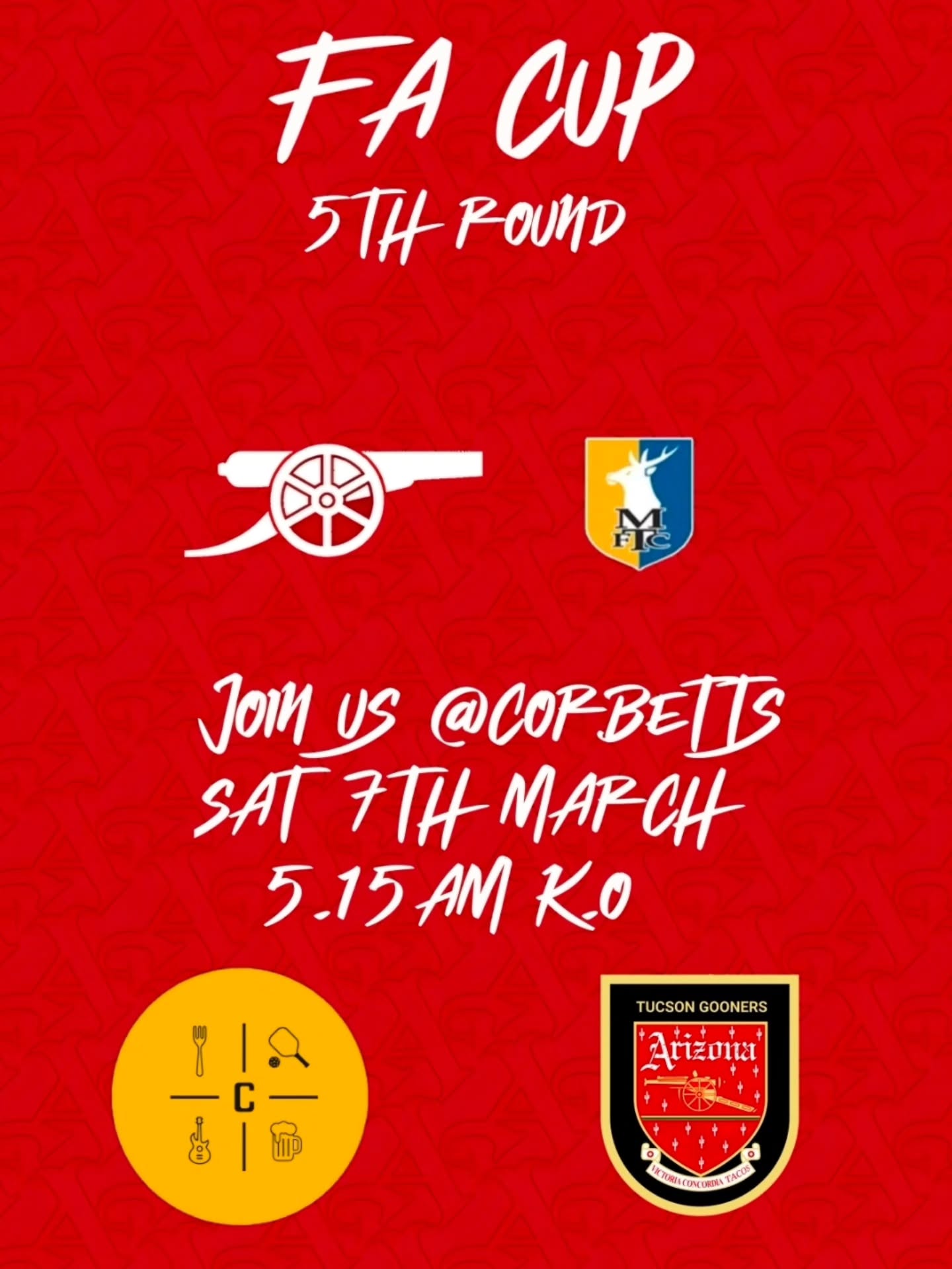 EARLY MORNING CREW ASSEMBLE!!
join us @corbettstucson Saturday 7th march 5.15am k.o !
Donuts will be provided !