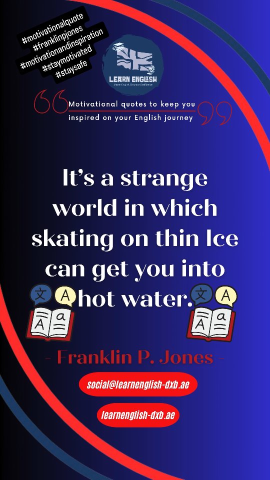 Today's #motivationalquote
Is from #franklinpjones
We hope it gives you #motivationandinspiration on your English journey.
#staymotivated
#staysafe❤️