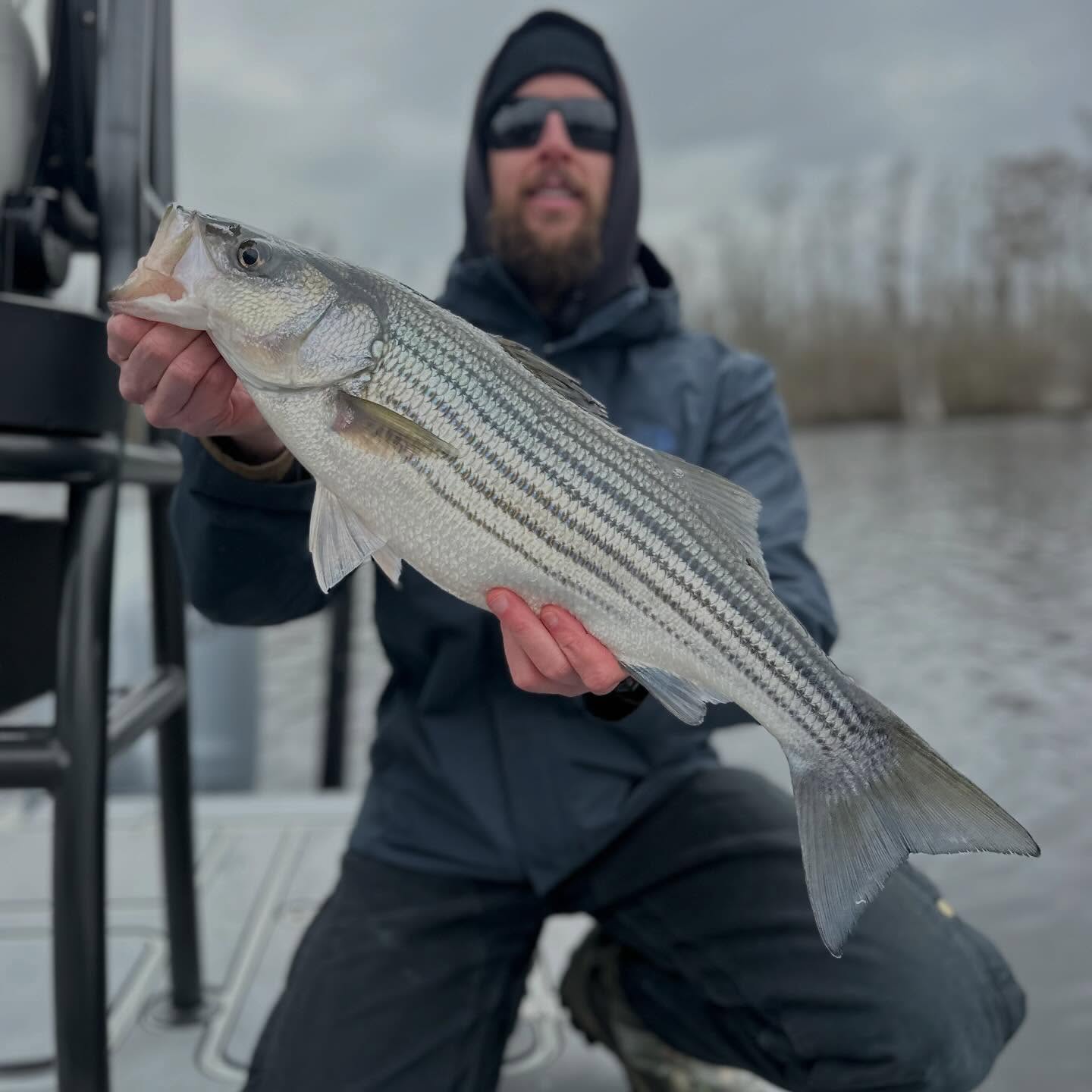 My good friend Tom brought @marioujcic along for the ride yesterday. The fish were a bit stingy but the conversation and laughter made up for a great day on the water. The guys boated 20 stripers and all returned safely to their home. It was a honor to fish with you guys, enjoyed it! #stripers #striperfishing #winterfishing #america #freedom