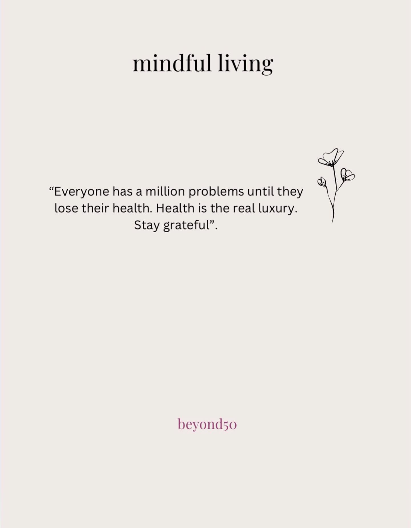 Μετά τα 50+ αρκετά πράγματα αλλάζουν ή για να το πω διαφορετικά, αλλάζουν νόημα το πως τα βλέπουμε. Ολοι έχουμε “εκατομμύρια προβλήματα”, μέχρι να χάσουμε την υγεία μας.
Η αληθινή πολυτέλεια είναι η υγεία.
Είναι να έχουμε ένα γερό σώμα που να μας στηρίζει και να είναι λειτουργικό.
Ειναι να αναπνέουμε φυσιολογικά κι ελεύθερα.
Είναι η ενέργεια να συνεχίζουμε και να δημιουργούμε.
Και η ευγνωμοσύνη για αυτά είναι η πιο βαθιά μορφή δύναμης.
Καλό μήνα και καλές ημέρες να φτιάξουμε!
#beyond50 #wellbeing #mindfulliving #healthylifestyle #mindbodysoul