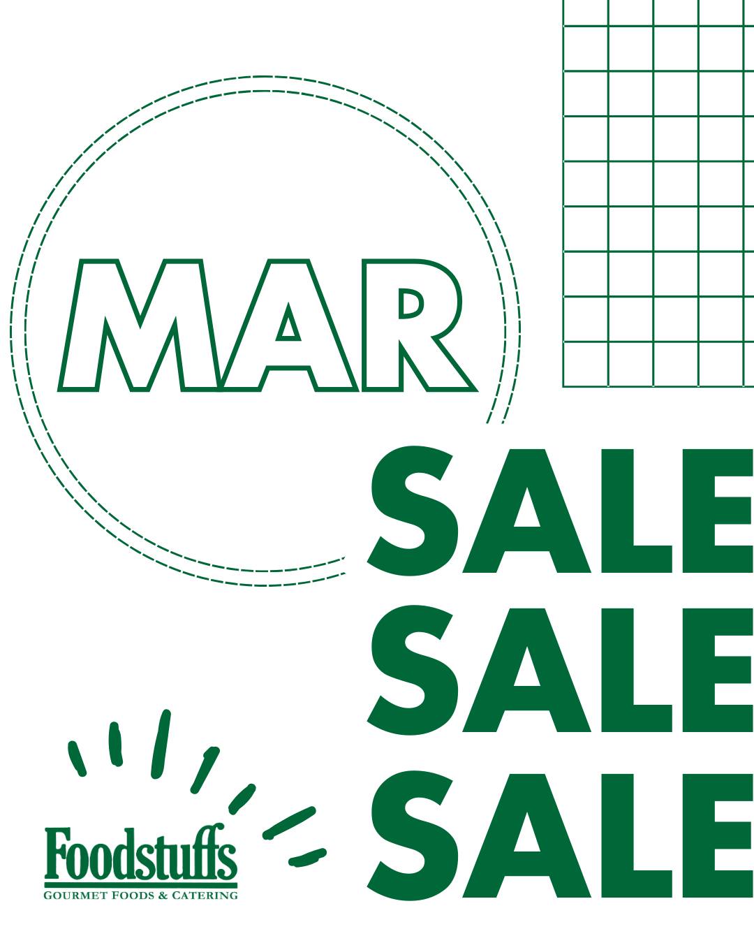 March sales are here! Enjoy 10% off these select items all month long:
Available in-stores & online
Foodstuffs Pasta,
Club Lucky Marinara,
Foodstuffs Breadsticks,
Righteous Felon Meat Sticks,
These deals run March 1st-31st, so stock up while supplies last!
