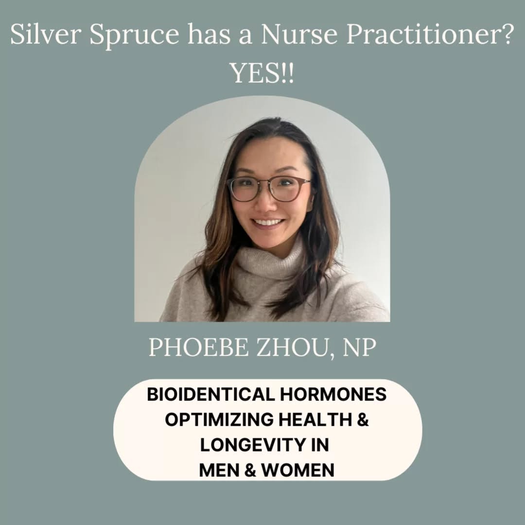 Struggling with stress, sleep and sour mood?
Noticing some stubborn weight gain as the years pass?
Lack of drive, low energy and lack luster?
Hoping for hormone help and restored wellness?
Phoebe Zhou NP is happy to help you feel your best with bioidentical hormones. Call to book or book online:
905-554-5599
www.silverspruce.ca
#bioidenticalhormones
#longevity
#healthyhormones
#menopause #andropause