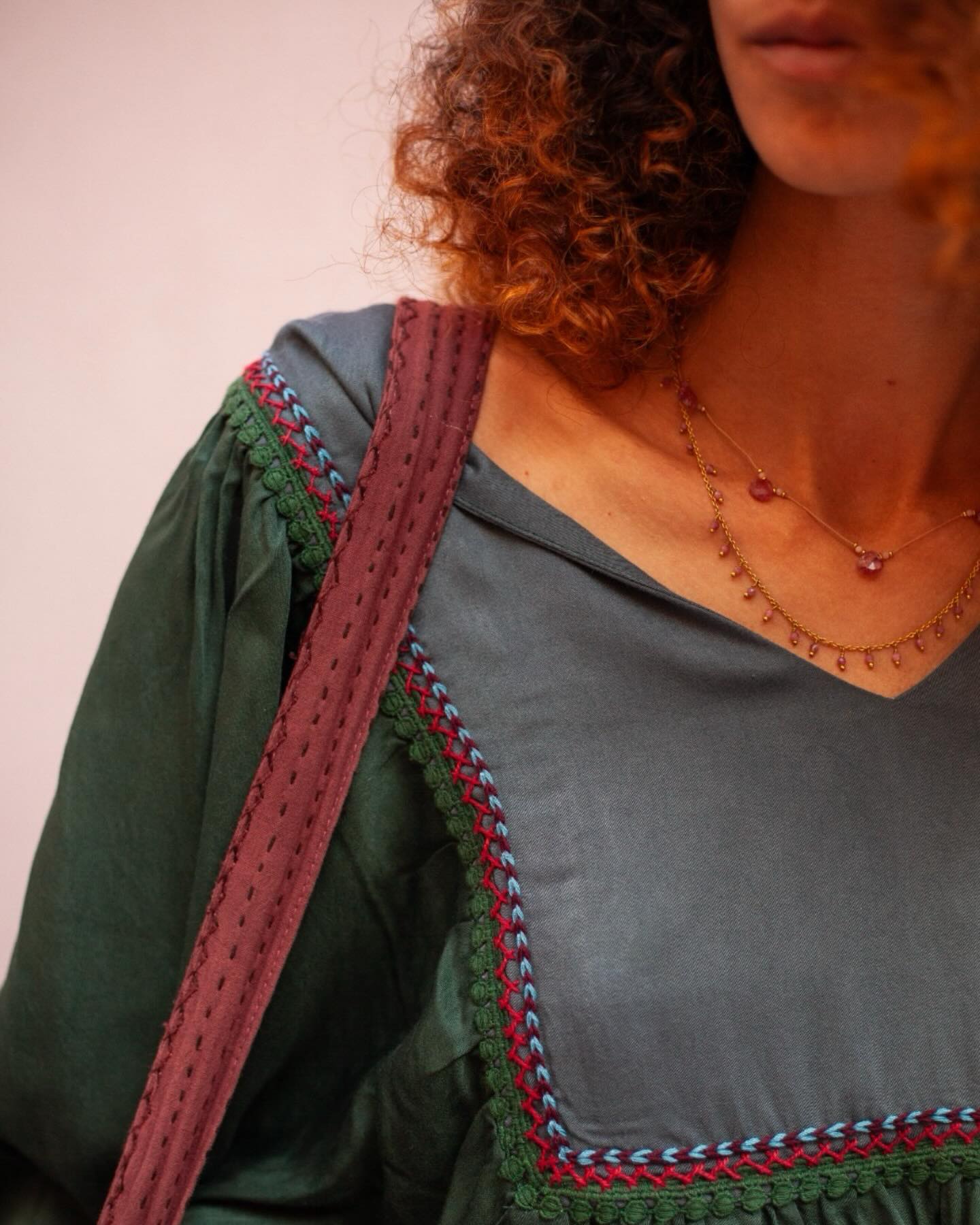 The Emerald Whisper 💙 Decorated with delicate hand-embroidered details, this piece has been in the making for quite some time. From choosing the colours to perfecting the shape and finishing the embroidery, a lot of care went into every step.
So happy to share that the Emerald Whisper is now available in store, and will be available online soon.
🌺 Alongside clothing, you’ll also find the cutest necklaces and other beautiful jewelry in store ✨