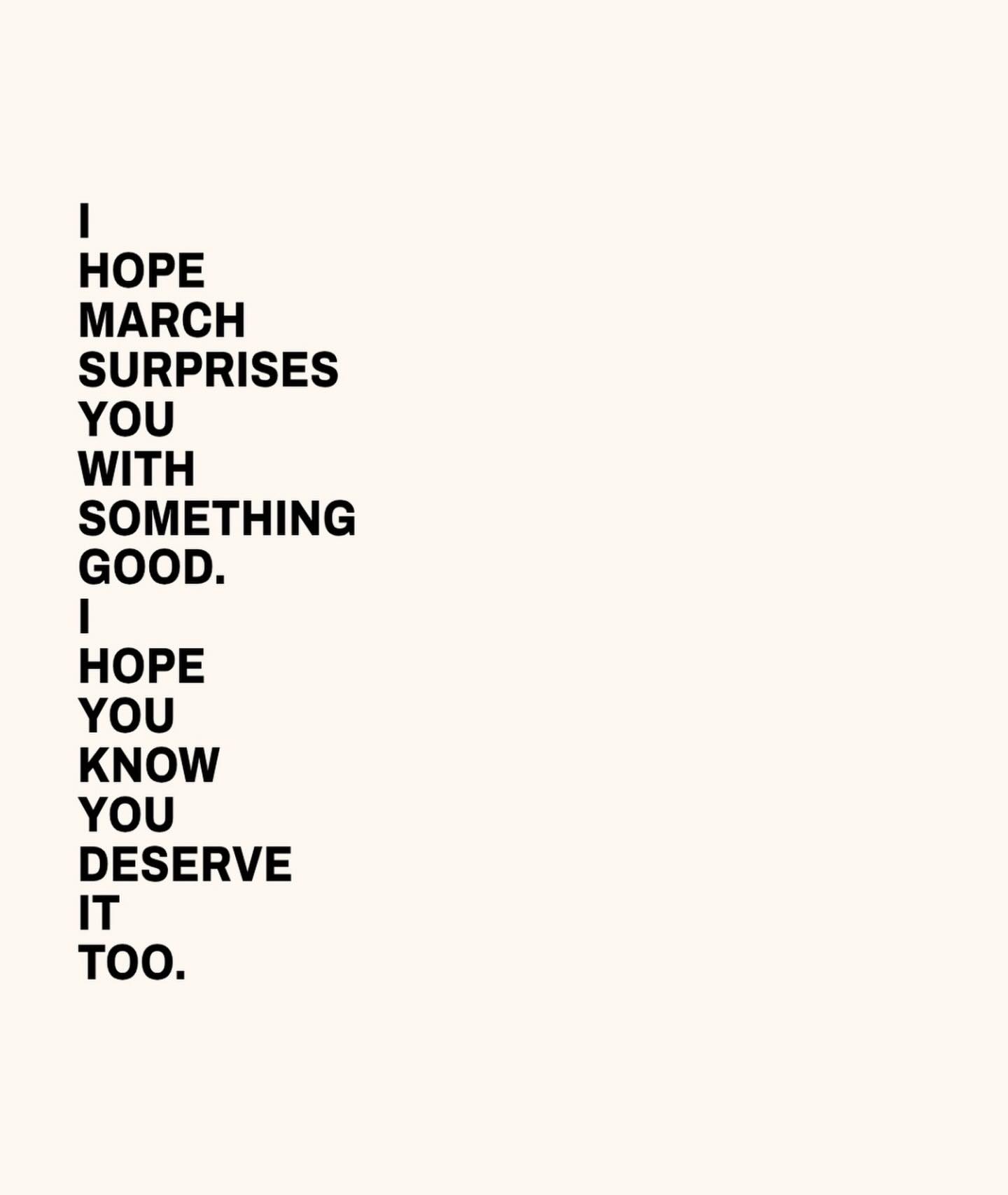 Love this from @ourseasns.
You deserve it. 🤍
#mentalhealthmatters #youdeserveit #happymarch #surprise #itsthelittlethings
