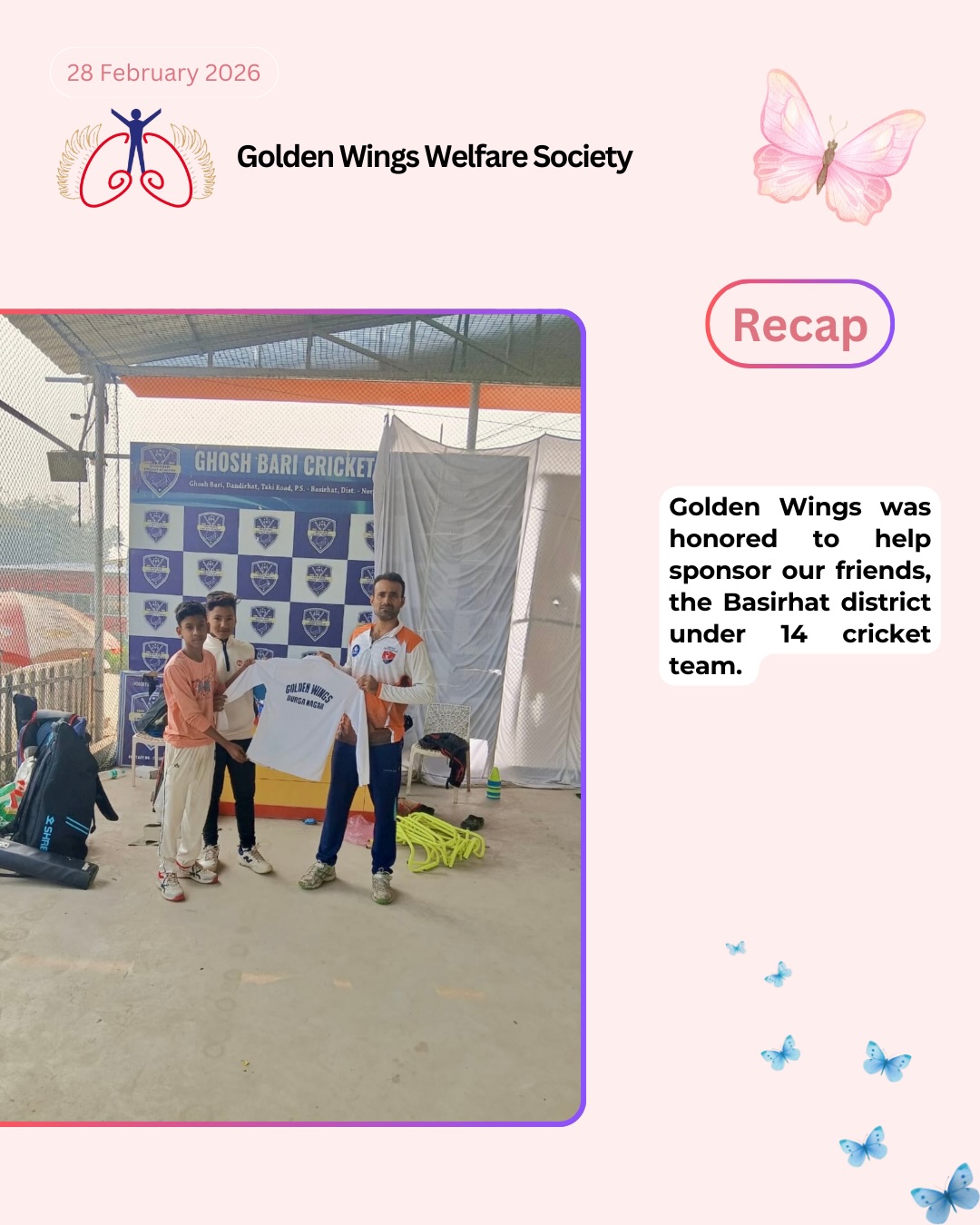 Golden Wings was honored to help sponsor our friends, the Basirhat district under 14 cricket team.
#goldenwings #ngo #youthempowerment #dcnonprofit #cricket