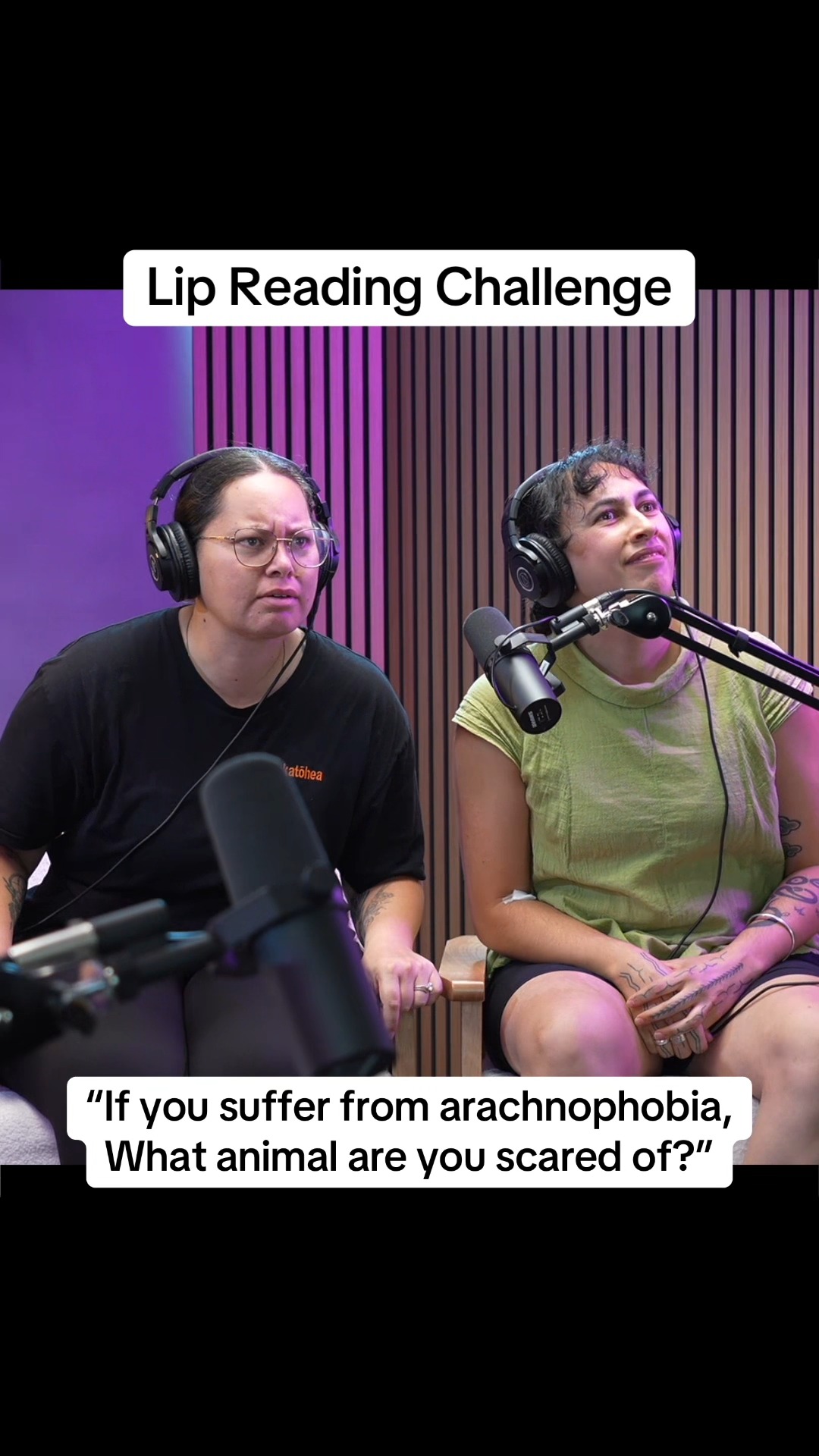 The girls are back with another round!
#lipreadingchallenge #arachnophobia #funny #viral