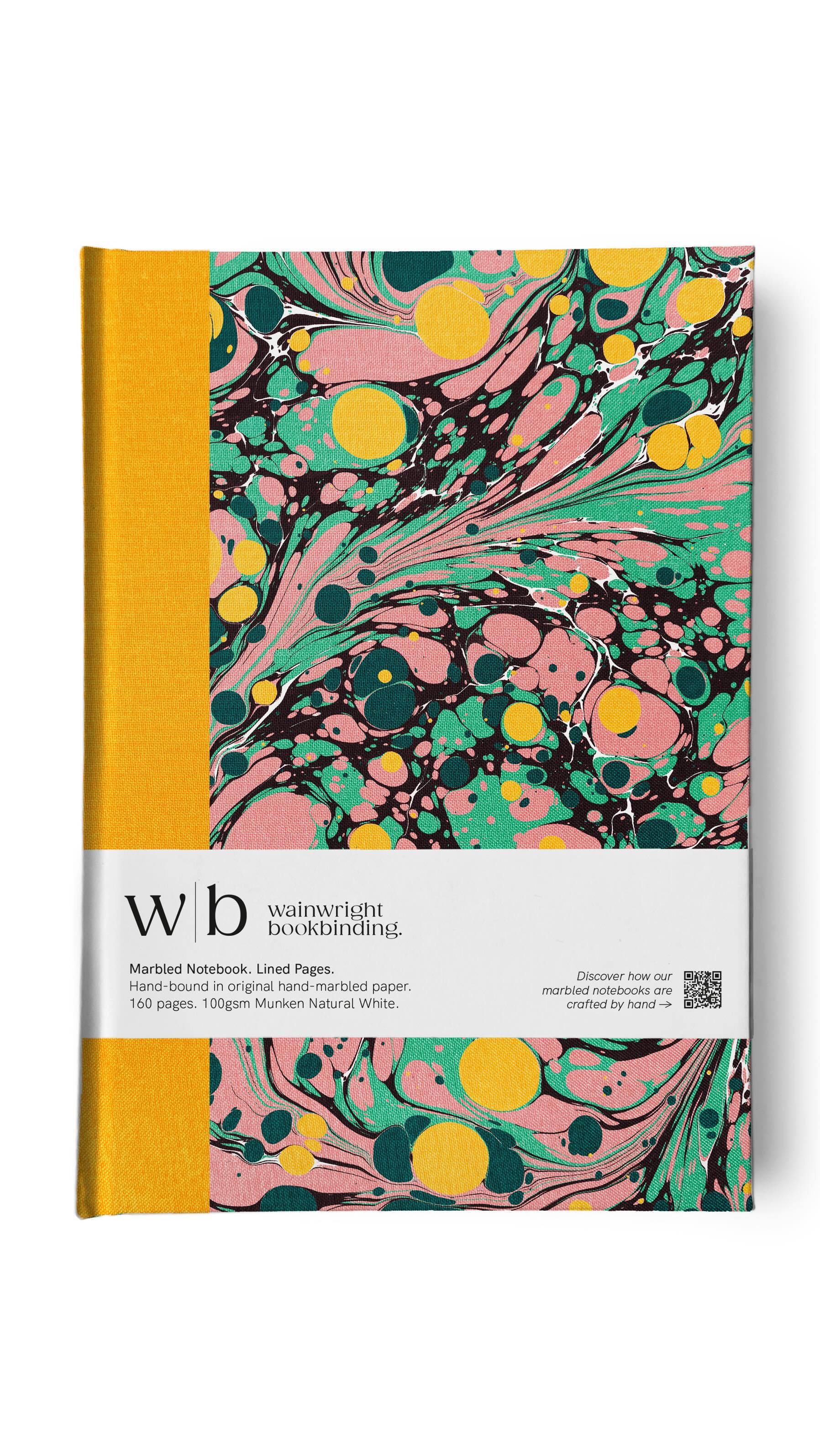 Each marbled fabric notebook is finished by hand, by me 🙋🏼♀️ The slow, repetitive pace of bookbinding is so satisfying to me, I love seeing all the parts come together into a beautiful tactile cloth-bound notebook, and then adding someone’s personalised name or initials to make it extra special 💛 These are all available in my SHOP link in my bio x