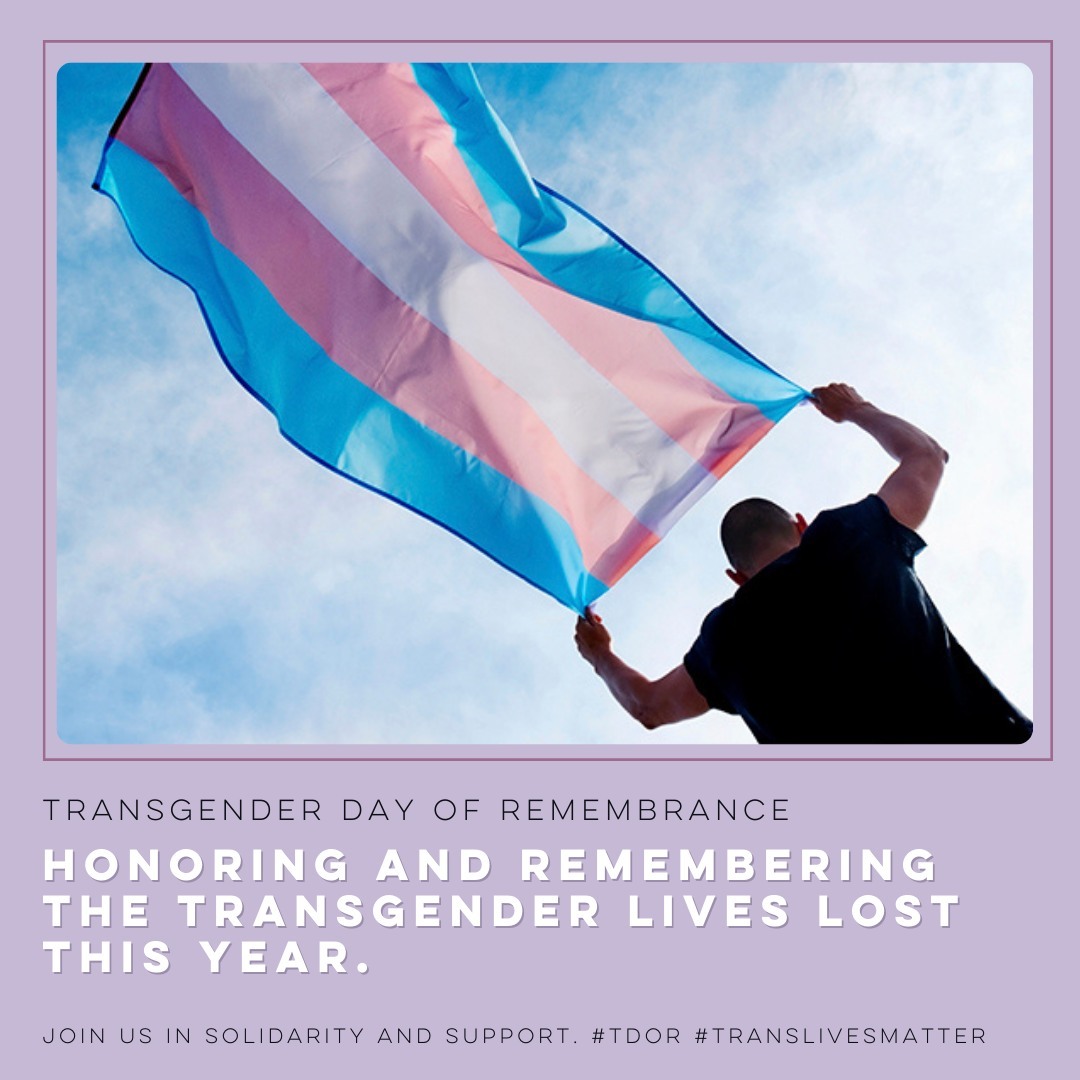 Today is the Transgender Day Of Remembrance. We pause to acknowledge and honor this day that holds profound meaning for the transgender community and demands our collective attention and action. Today we honor the individuals who have lost their lives for simply existing. Let’s go beyond the performative to shifting actual systems! Educate yourselves, Share Stories, and Spread the Word! #TDOR #TransLivesMatter