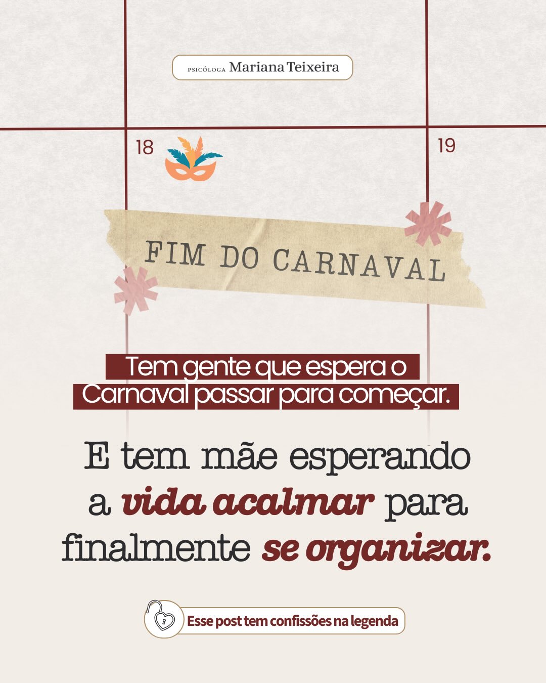 Começando com uma confissão: eu estou tendo muita dificuldade de me organizar depois que a Estela nasceu.
Por um tempo, fiquei esperando as coisas se acalmarem… até que me lembrei de algo importante: eu preciso me organizar com a minha realidade de hoje, não com a realidade ideal da minha cabeça.
Por isso fiz este post, dividindo esse sentimento com vocês também.
Agora me conta:
Qual é o pequeno passo possível para as suas próximas semanas?
Se quiser, já escreve aqui e se compromete.
Vamos nos ajudar. 🫶🏻