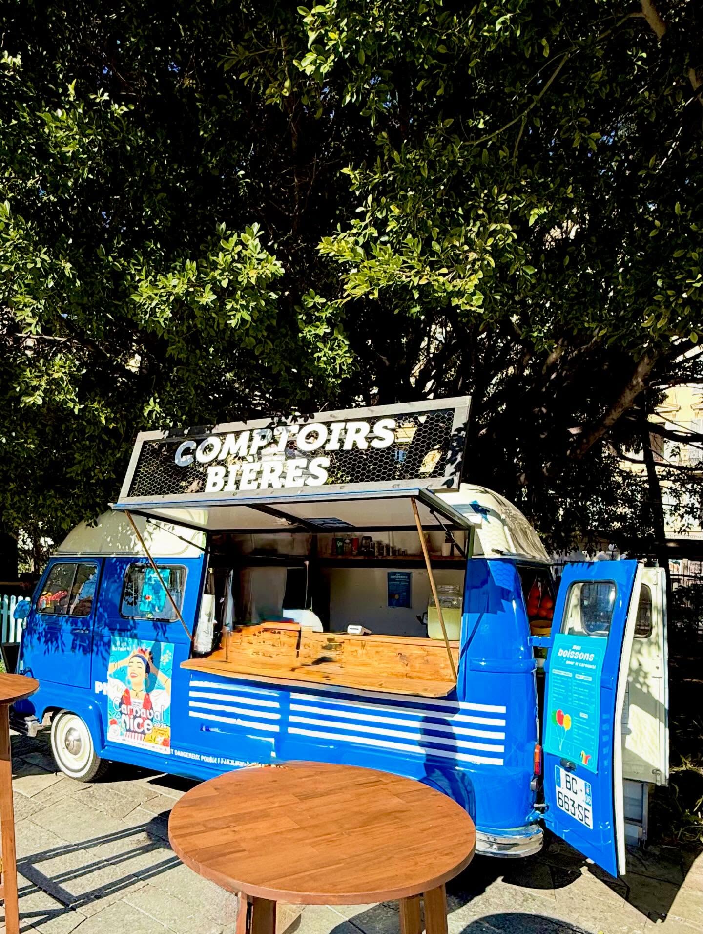 No, Joe, that doesn’t say ‘Complimentary beers’…Carnaval Village #nicefranceriviera #nicefrance🇫🇷 #cotedazurfrance☀️ #travelbloggers #retireandtravel