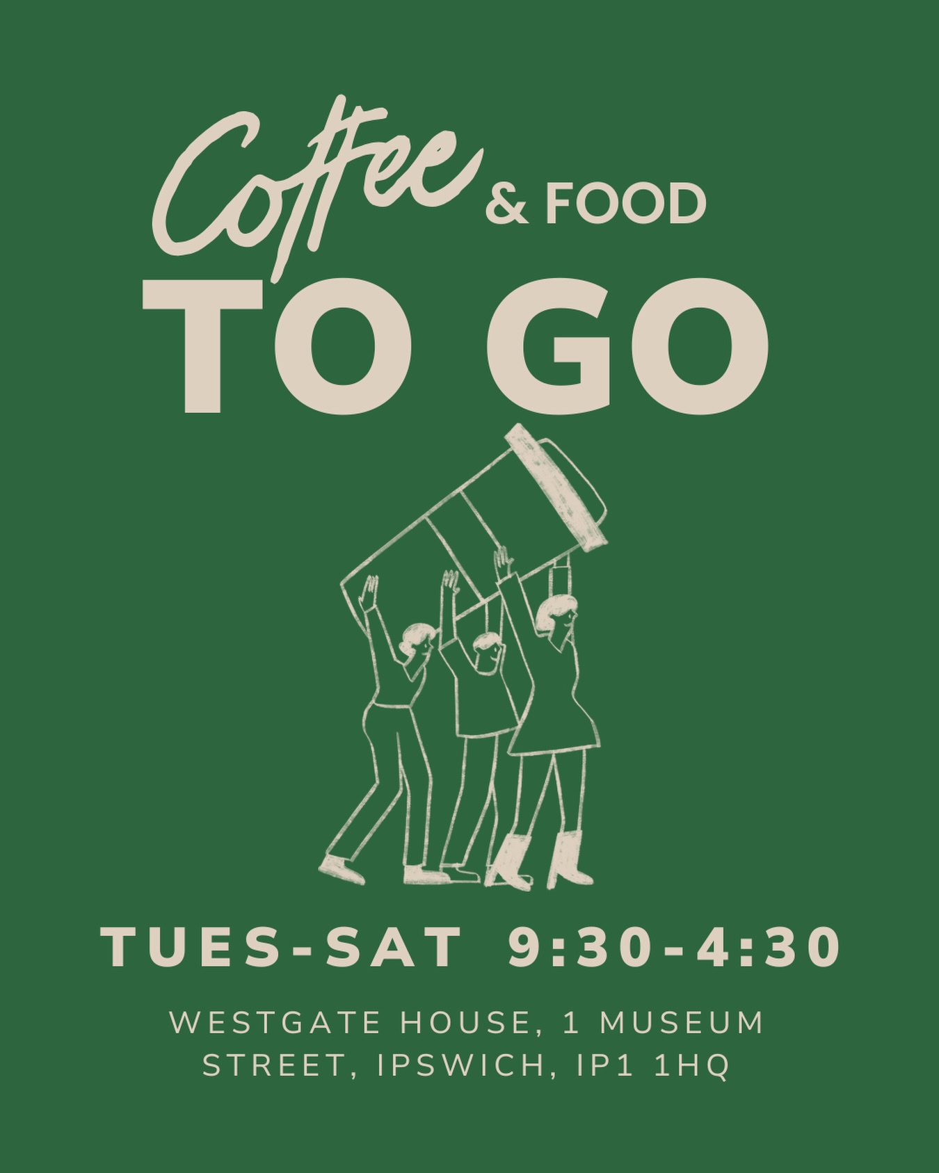 Did you know we also do takeaway food and drinks for when you’re on the go?
Or pull up a chair and stay a while. We’ve got you covered either way.