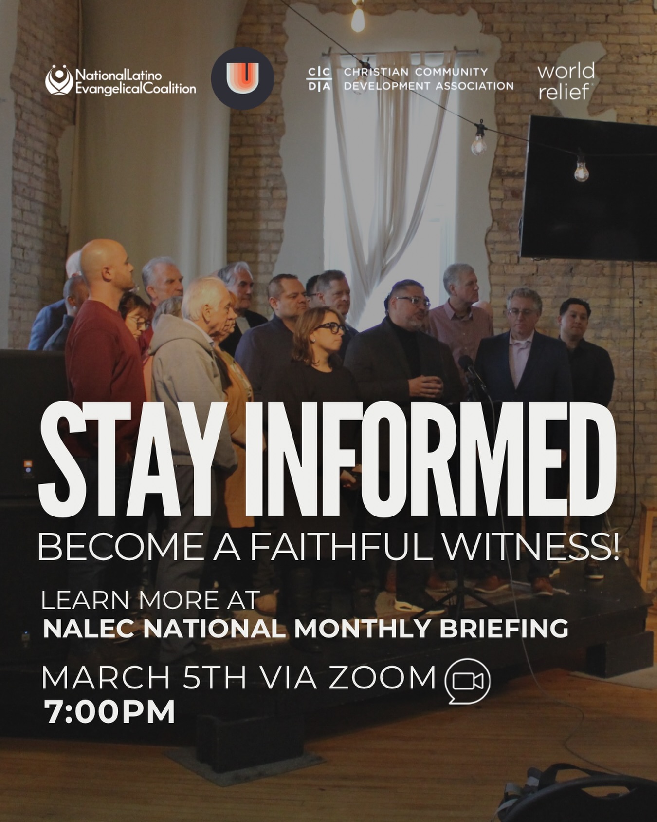 Be a leader that stay’s informed!
In lieu of our NaLEC Monthly Briefing — an opportunity designed to equip leaders, pastors, institutions, churches and ministry teams with timely updates on initiatives and opportunities, policy, and national advocacy priorities.
Be part of the public launch of the National Faithful Witness Campaign in partnership with CCDA, UNDIVIDED, and World Relief — a bold, Scripture-rooted movement of faithful public witness and advocacy for our immigrant communities.
🗓 March 5, 2026 | 7:00 PM ET | Virtual (Spanish translation provided)
➡️Register today: https://us02web.zoom.us/webinar/register/WN_Fo2N1whaQnKoC6BJru_2zw?vcrmeid=FIry58ZKTUe4OkKWWFomHw&vcrmiid=c5ma2u_N2ECjGxTZe1Fazw#/registration