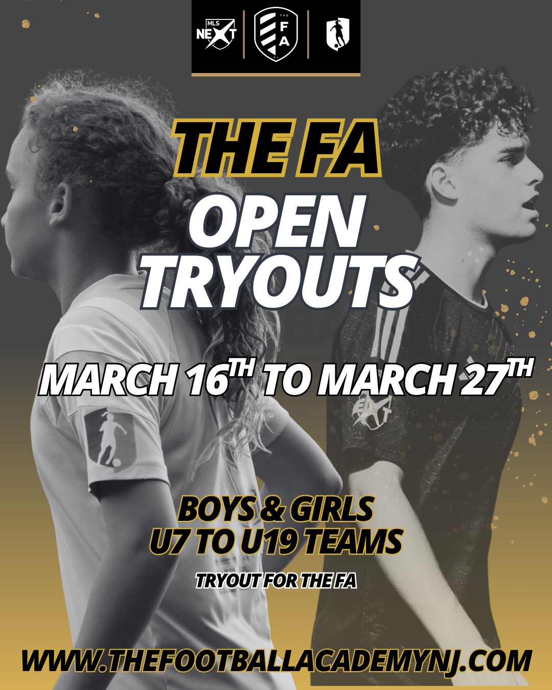 THE FA OPEN TRYOUTS ARE HERE ⚽
The Football Academy is opening tryouts for Boys & Girls U7–U19 as we build teams for the upcoming season. This is your opportunity to train and compete in one of the region’s most competitive development environments.
📅 March 16 – March 27
👥 Boys & Girls | U7–U19
📍 FPSD, Florham Park, New Jersey
Our teams compete in top platforms, including MLS NEXT, Girls Academy, National League, and EDP.
If you’re ready to challenge yourself and be part of something special, we want to see you.
Register today:
Link is in our Bio (Linktree)
🌐 https://www.thefootballacademynj.com/tryouts
#TheFAway #TheFootballAcademy #SoccerTryouts #NJYouthSoccer #MLSNext #GirlsAcademy #Development #Levels