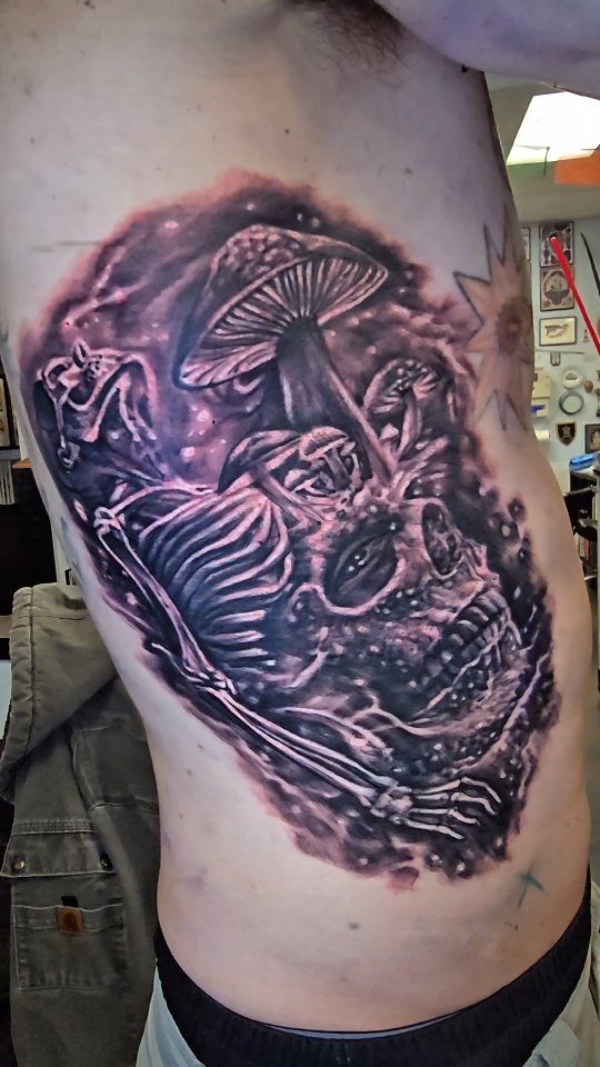 Galactic death #blackandgreytattoo #minnesota #mntattooartist #tattoo #darkart