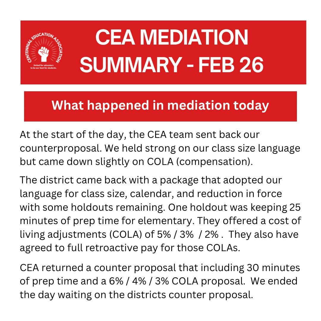 End of Day Mediation Update for Thursday 2/26