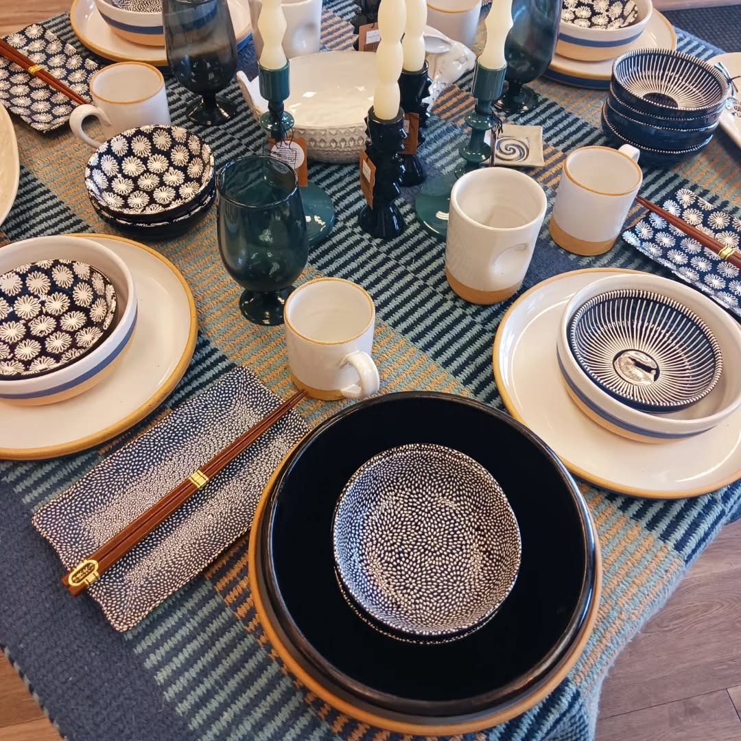 Set the table with some fun patterns and candlesticks!