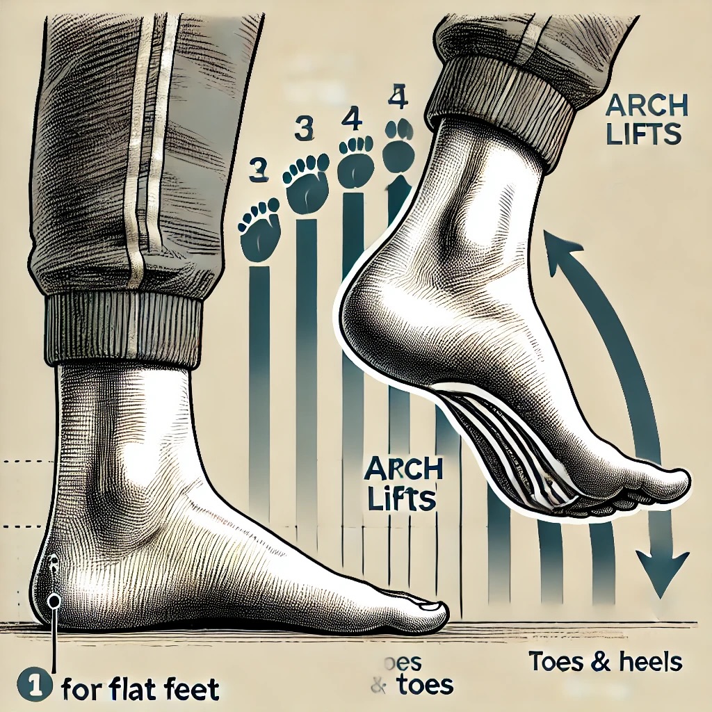 Weak arches?
Start here.
Arch Lifts
slow strength from the ground up.
How to do Arch Lifts:
Stand barefoot.
Slowly lift the arches of your feet while keeping your toes and heels grounded.
Hold for a few seconds, then relax.
Repeat 10–12 times.