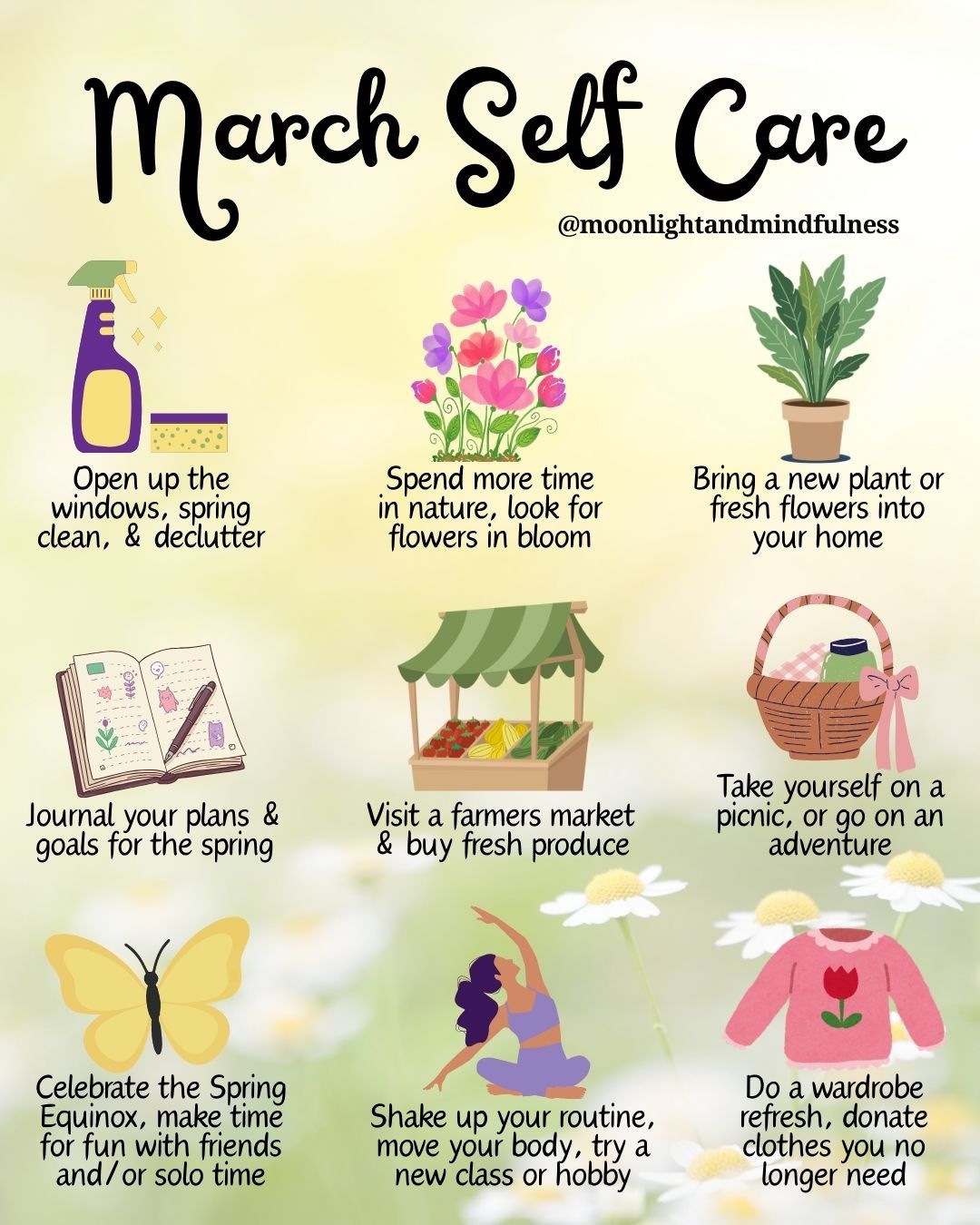 💚 March Self-Care 💚
🌿 What's one thing you'll do for yourself this month? 🌿
#marchselfcare #marchbucketlist #marchtodolist #selfcare #selfcaretips