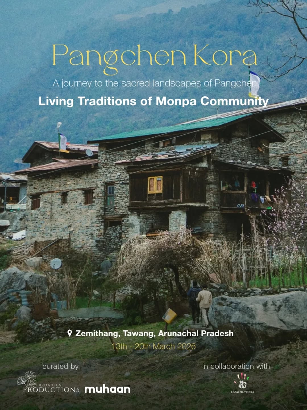 The house stands as a testament to how the Monpa community has preserved their culture and harmony with nature for generations, unwavering despite the passage of time~
When you're there, don't forget to offer prayers as you spin the Mani Korlos!
Join us March 13-20, 2026🚍
Register through muhaan.in/pangchenkora