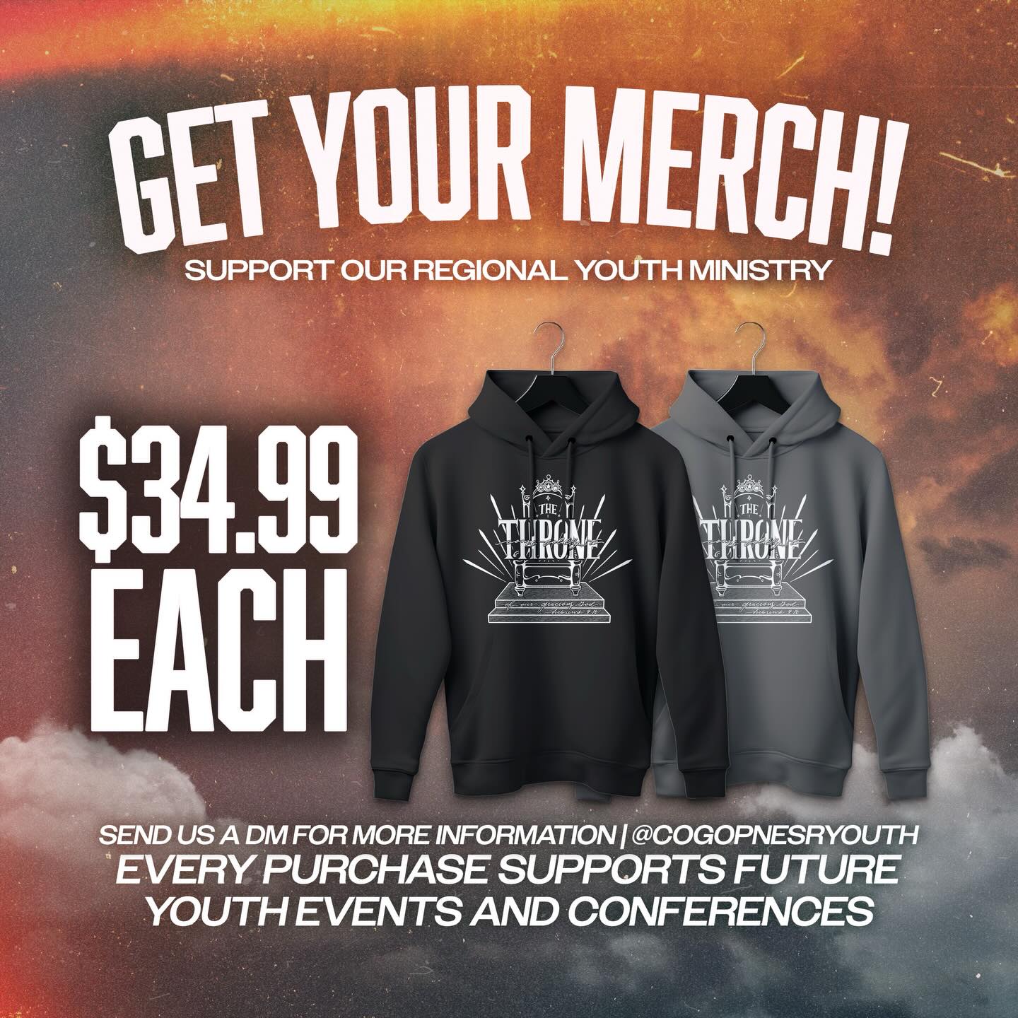 GET YOUR MERCH!!! 🙏🏼✨
We’re still celebrating YC2026! 🙌🔥
Grab your COGOP NESR Youth Convention merch while supplies last!
Let’s represent what God did — and what He’s still doing.
Order your hoodie now ✨
Link in Bio