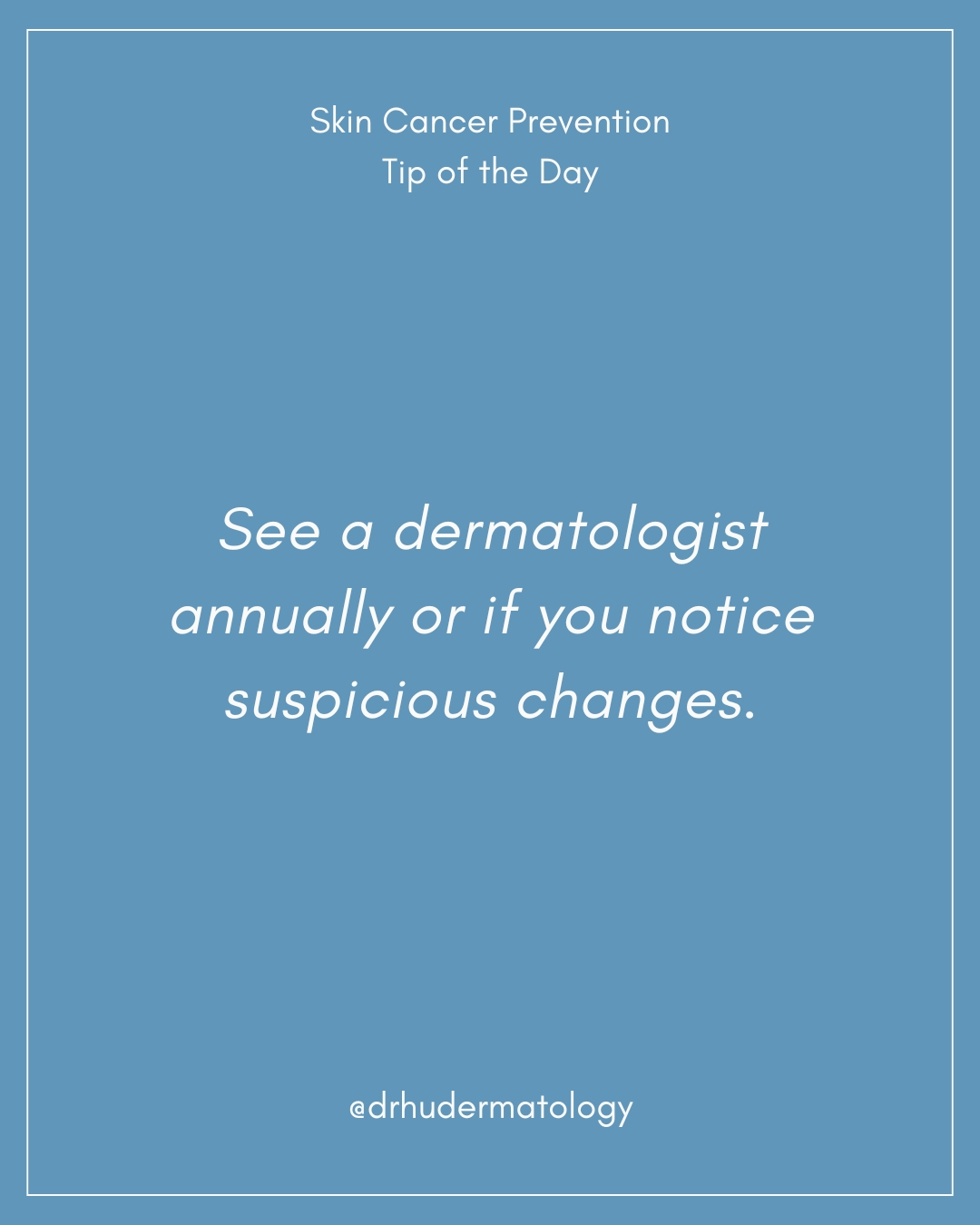 Skin Cancer Prevention Tip of the Day 💡
See a dermatologist annually or if you notice suspicious changes.
Protecting your skin doesn’t have to be complicated! Small daily habits make a big difference over time.
Save this post to come back to later 📌
Share with someone who needs this reminder 🤍
Follow for more tips!
📞 Call: 520-382-3330
➤ Visit: 2732 N. Alvernon Way Tucson, AZ 85712
➤ Visit: www.specialistsindermatology.com
#SpecialistsinDermatology #TucsonArizona #SkinCancerPrevention