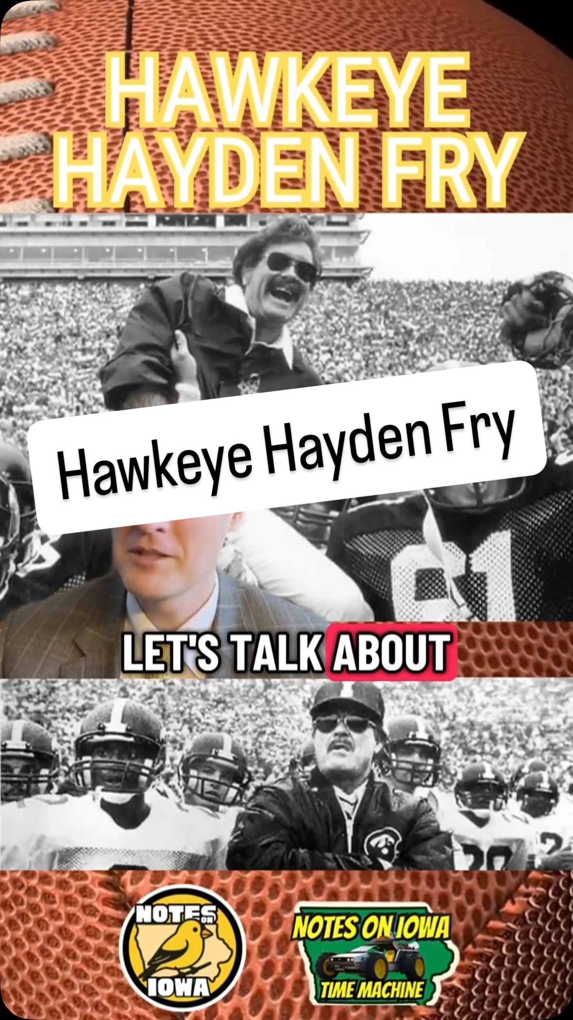Iowa Time Machine ⏰: On February 28, 1929, legendary Iowa head football coach Hayden Fry was born. Serving as the head of the Hawkeyes from 1979 to 1998, Fry compiled a career record of 232-178-10 while leading Iowa to three Big Ten Championships.
Born in Texas and a standout football player at Baylor from 1947 to 1950, Fry’s post-college life found him teaching social studies and coaching football at Odessa High School in Texas. In 1952, Fry joined the United States Marine Corps and served until 1955. While in the service, Fry quarterbacked the Quantico Marines football team and won the Marine Corps Championship at the Poinsettia Bowl.
Fry returned to Odessa after his stint in the Marine Corps, then climbed the college coaching ranks at Baylor, Arkansas, SMU, and North Texas State before arriving at Iowa in 1979. Iowa’s 25th football coach and fourth in eight years, Fry arrived in Iowa with an innovative and winning attitude. Establishing many iconic Iowa traditions, including players going onto the field in ‘the swarm,’ hiring marketers to design the iconic Iowa tigerhawk logo, honoring farmers with the ANF helmet sticker, and even having the visitor locker room painted pink, Fry left an indelible mark on Hawkeye athletics.
By 1981, Fry’s Hawks flew high and captured the Big Ten Championship while the head coach garnered Sporting News College Football Coach of the Year Honors. Two more Big Ten Championships followed in 1985 and 1990, including many memorable wins and countless players inspired. In 2003, the College Football Hall of Fame enshrined Fry, and in 2005, the American Football Coaches Association presented him with the Amos Alonzo Stagg Award. #Iowa #OTD #History #Football