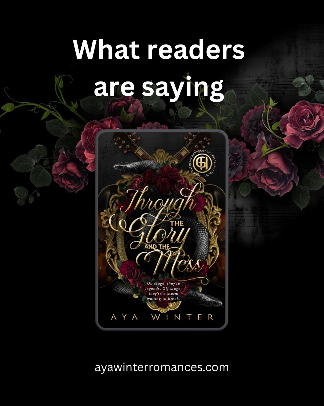 The latest reviews for Through the Glory and the Mess have me emotional.
🖤 “Electric, yet deeply tender.”
🎸 “A fiercely emotional, music-soaked romance.”
💔 “A love story that refuses to die quietly.”
Through the Glory and the Mess was always meant to feel messy, human, and earned. Seeing readers connect to that? Everything. 😭😭😭
If you love slow-burn tension, found family, and complicated characters who don’t heal overnight… you might belong in the HGT universe. #rockstarromance #hartgravetellers #ayawinterromances #indieauthorsofinstagram #romancebookstagram