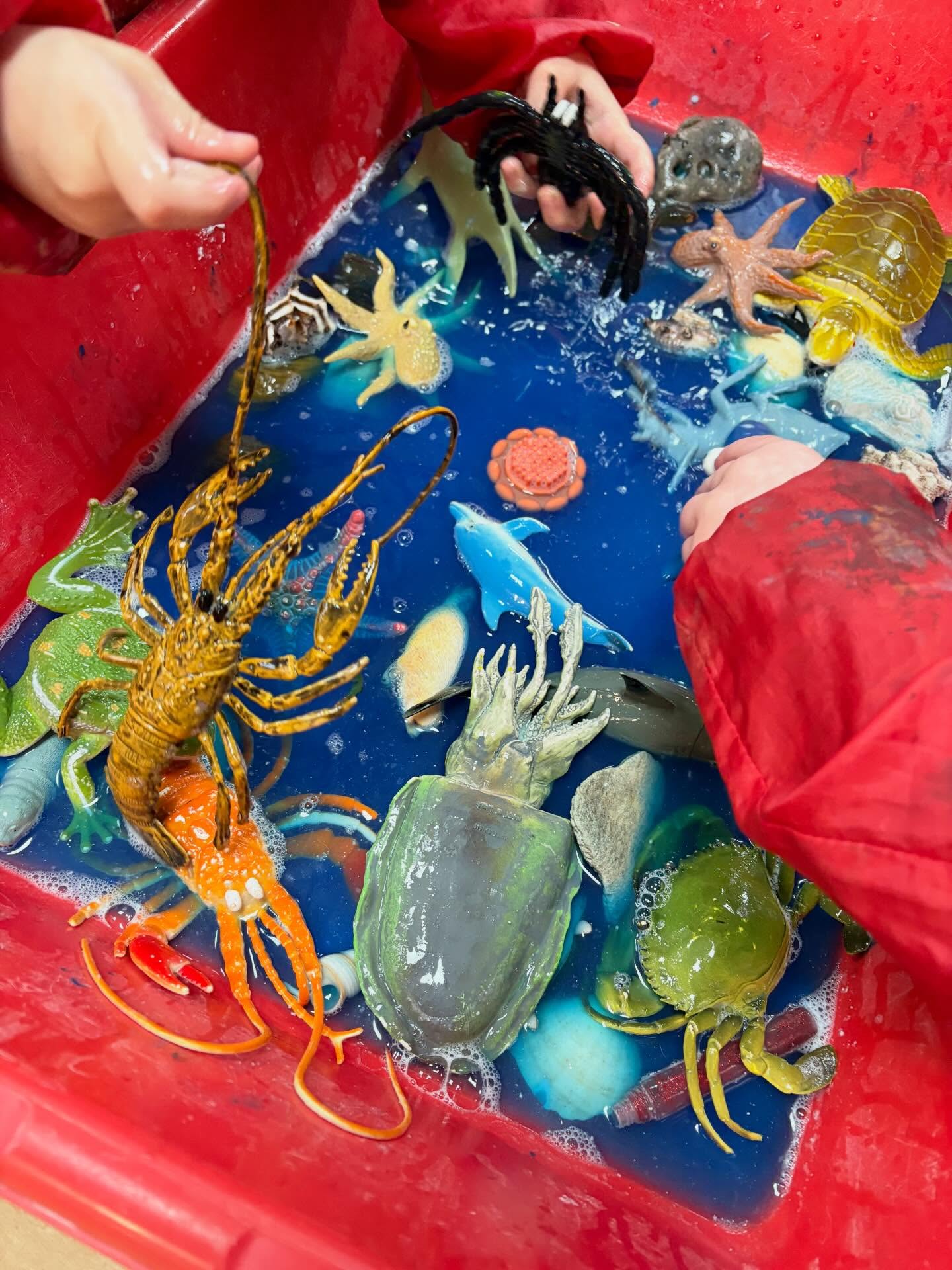 As we enter the new half term the topic for this term is ‘Amazing animals’
Each week we are diving into a different world! This week started with our under the sea theme to explore different sea creatures and their habitat 🐠 🪸 🌊
