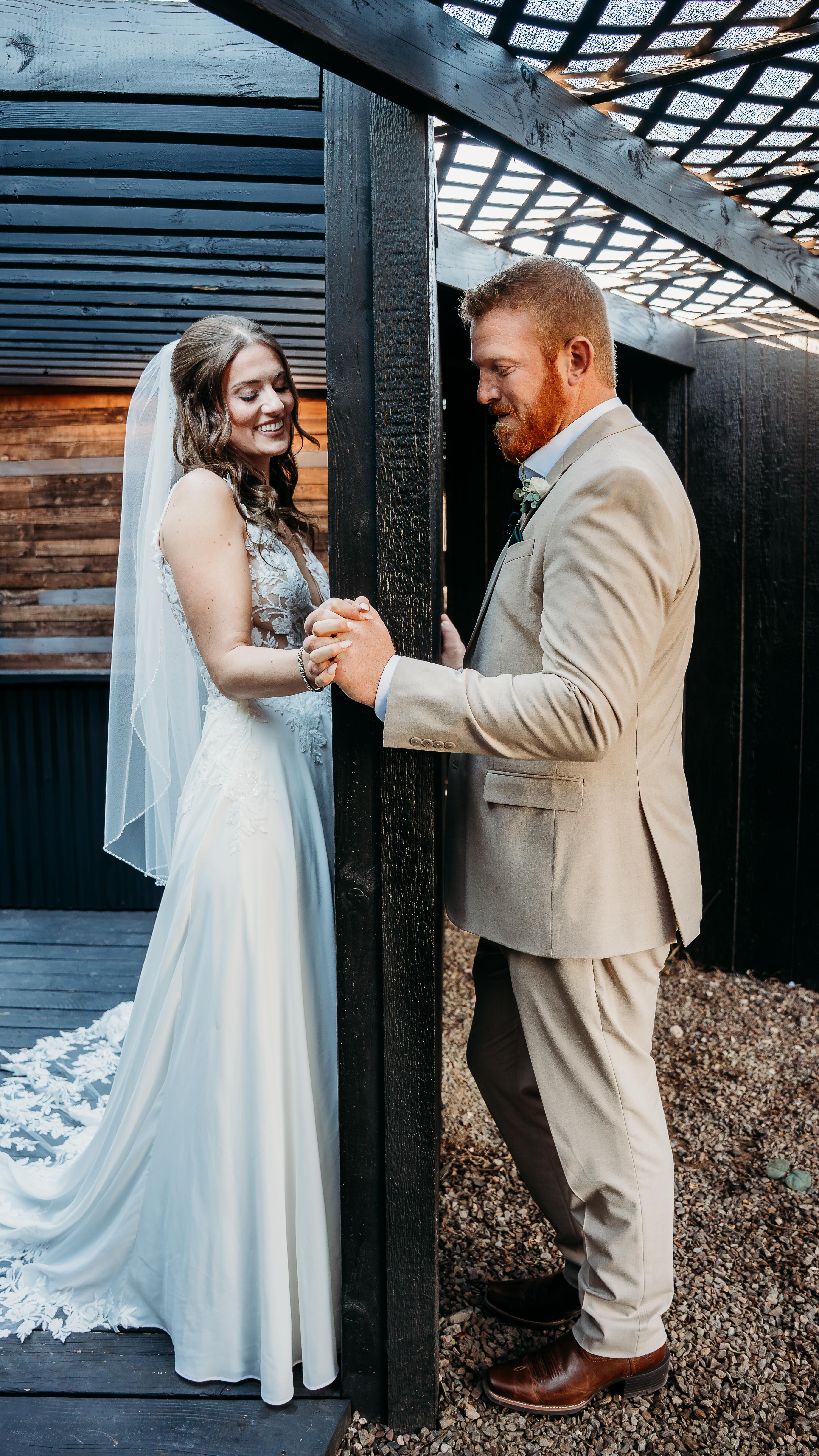 Sometimes couples choose a first touch instead of a first look. Just a quiet moment to hold hands, breathe, and feel the excitement before the day begins.
Before the timeline gets busy.
Before the ceremony.
Before everything changes.
Just them. 🤍 #kategrutskyphotography #weddingphotography #weddingday #arizonaphotography @thevenueatchilleens