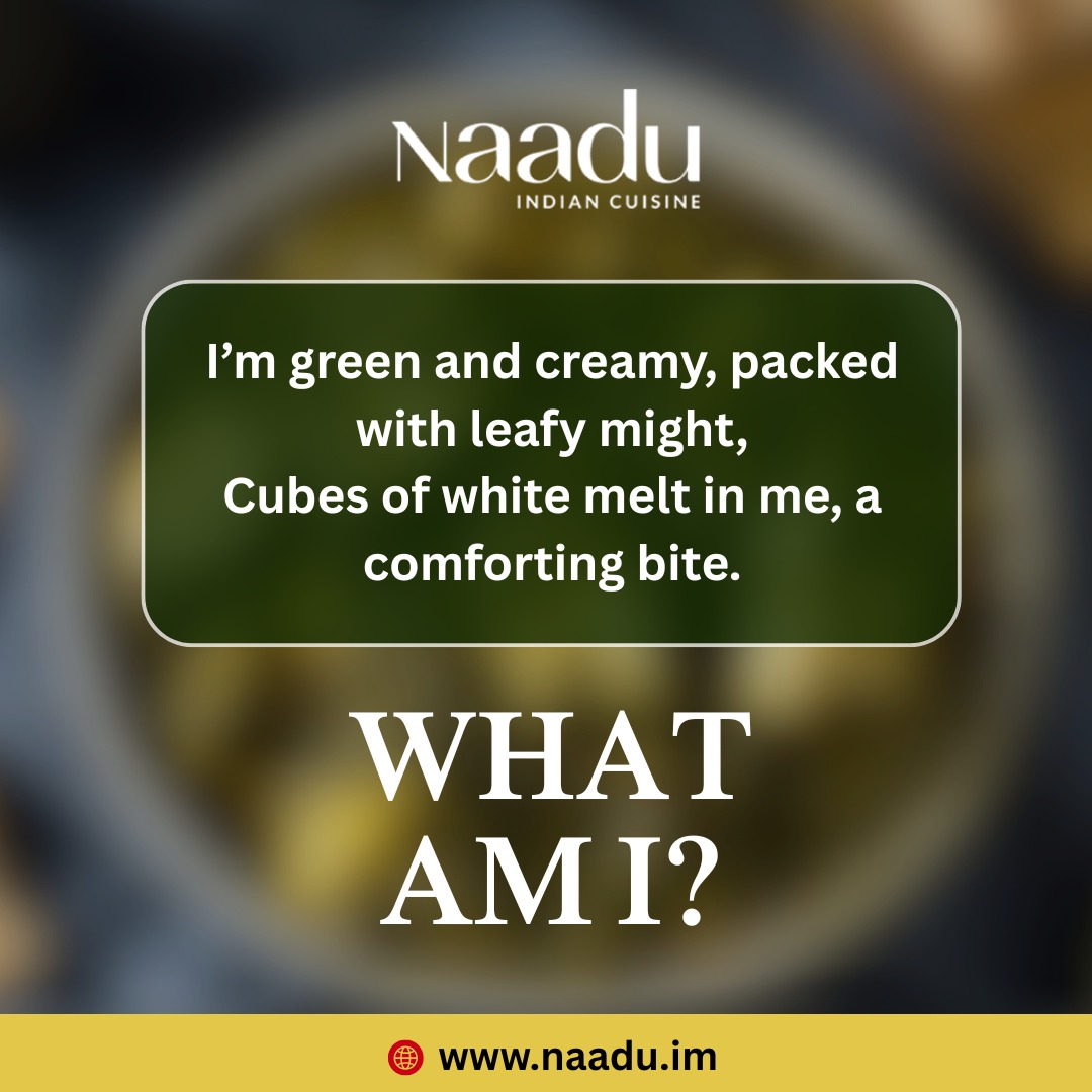 It’s quiz time at Naadu!
Here’s a hint: This classic Indian dish is healthy, comforting and full of flavour. It’s a creamy delight that’s green, hearty and always satisfying. Can you guess what it is?
Celebrate your love for authentic Indian flavours and engage with us one delicious riddle at a time!
https://www.naadu.im/
#NaaduIm #IndianCuisine #PalakPaneer #FoodRiddle #FoodQuiz #TasteOfIndia #DouglasIsleOfMan #VegetarianDelight #HealthyAndDelicious #FlavoursOfIndia