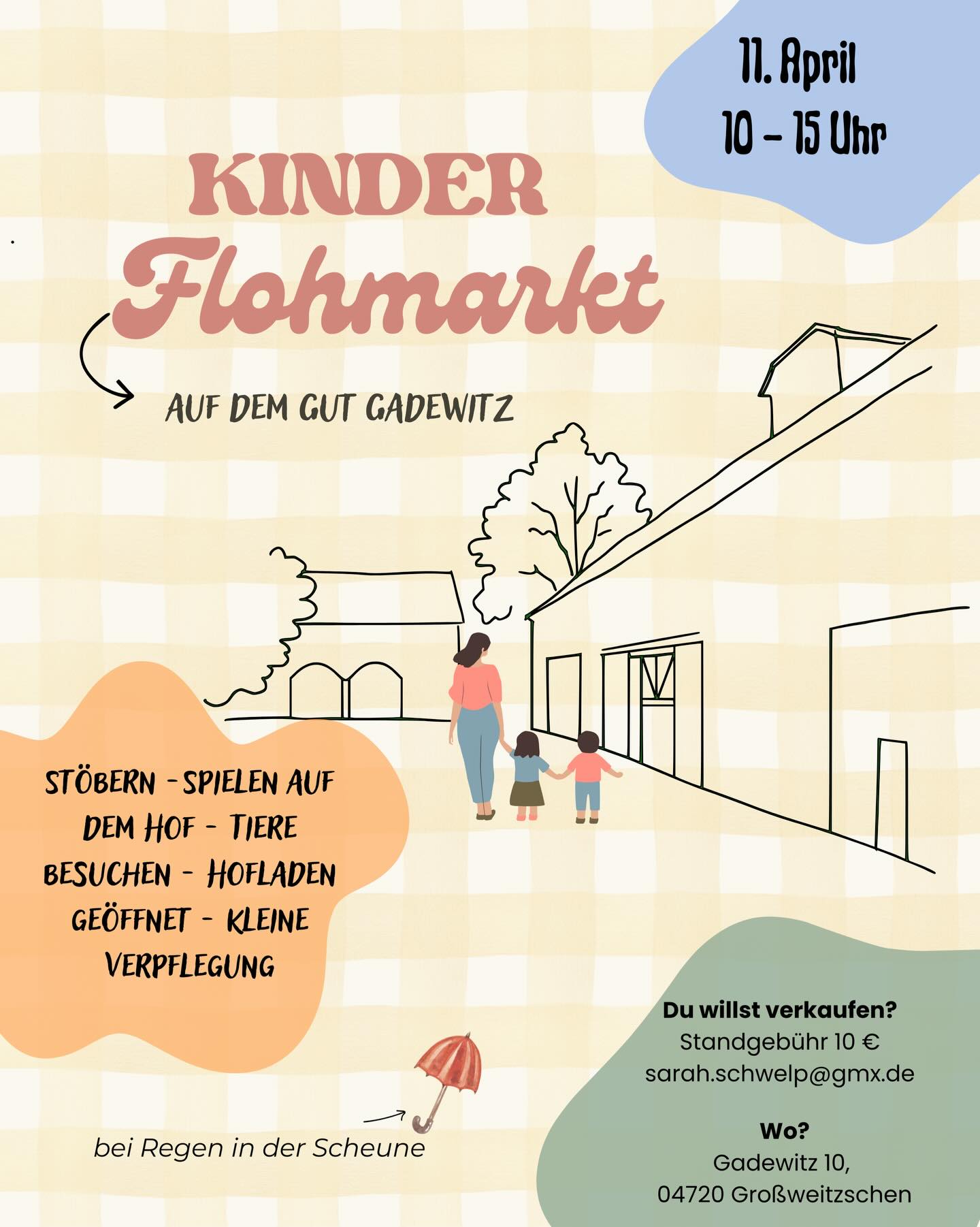 ✨ Kinderflohmarkt auf dem Gut Gadewitz ✨
Am 11. April | 10–15 Uhr verwandelt sich der Hof in ein kleines Paradies für Familien 🧸
Freut euch auf tolle Schnäppchen rund ums Kind, Spielen auf dem Hof, Tiere besuchen 🐰 & einen geöffneten Hofladen!
Kommt vorbei & bringt Familie und Freunde mit! 💛
#kinderflohmarkt #flohmarkt #sachsen #döbeln #familienausflug