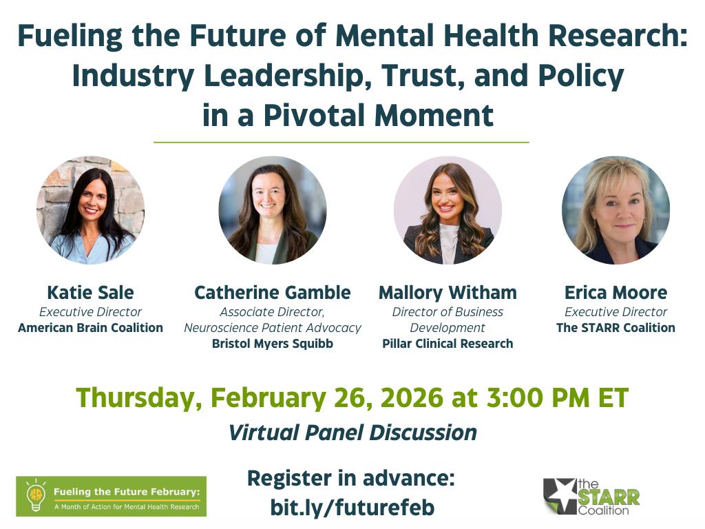 Don’t miss this panel hosted by @thestarrcoalition ! ABC Executive Director Katie Sale joins leaders to discuss the future of mental illness research—policy, partnerships, and trust. Register now using #LinkinBio