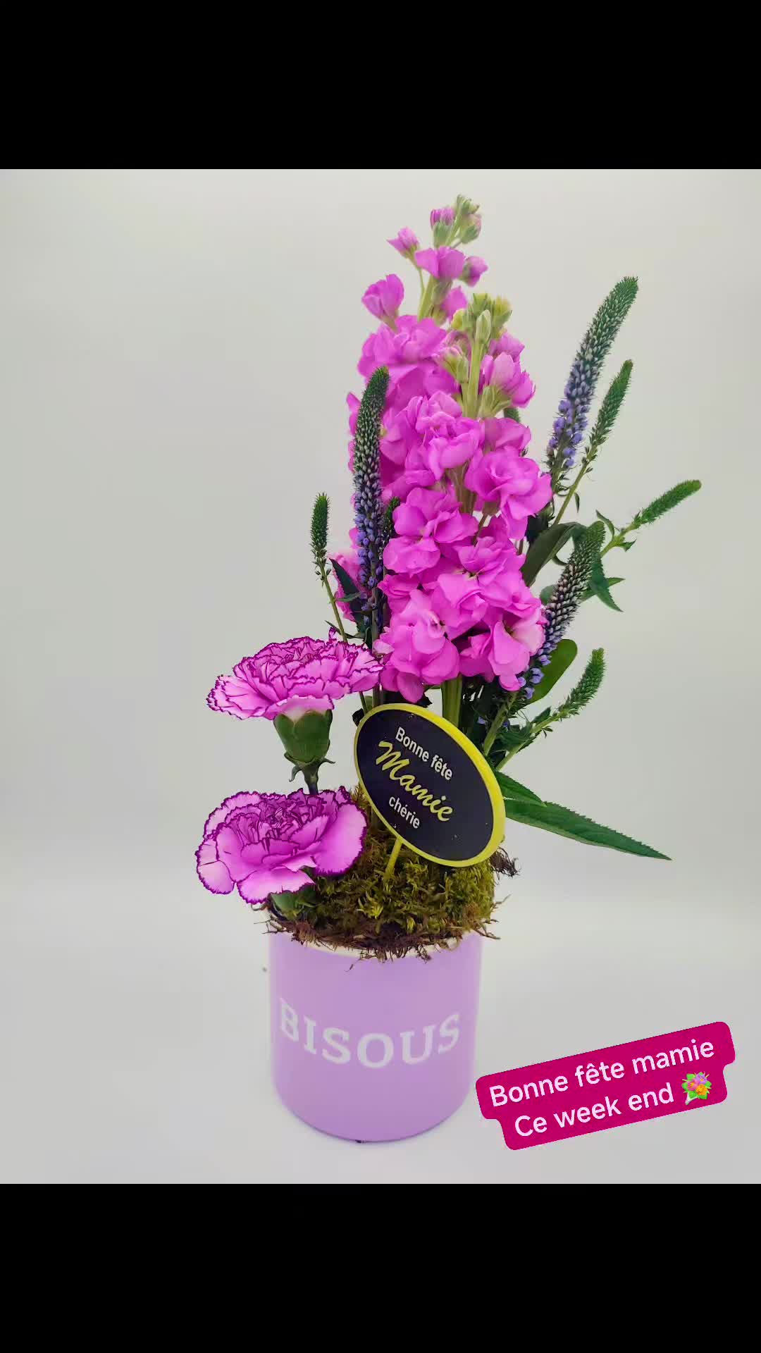 Bonne fête mamie, dites le avec des fleurs 💐
Votre magasin Pétales d'émotion est ouvert jusqu'à 20h aujourd'hui et de 7h à 13h demain 🥳
Vous pouvez encore commander ou faire livrer, demain il faudra choisir dans ce qui est prêt 🥰
À très vite !
Mélanie et toute l'équipe !
