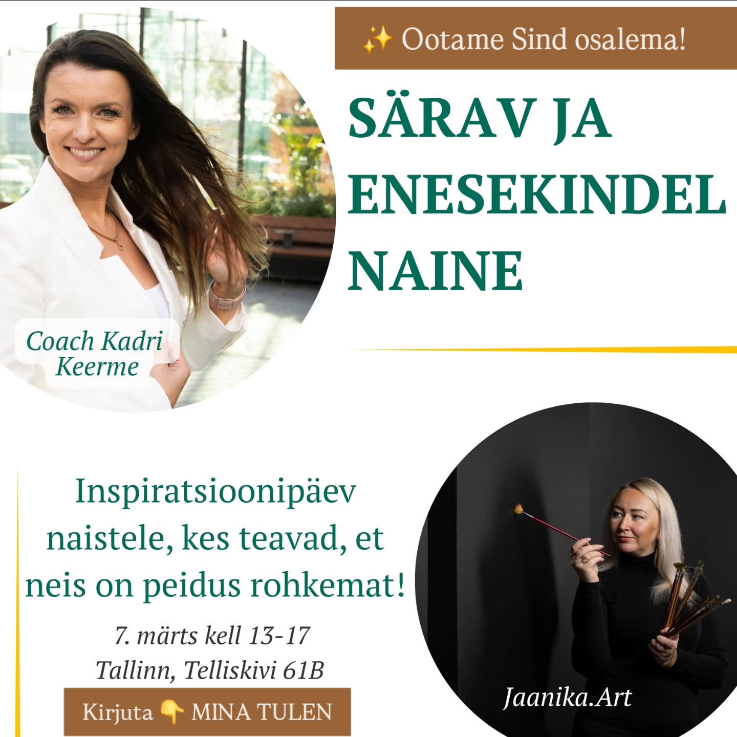 🤩 Mis siis, kui Sa ei peaks enam ootama, kuni tunned end piisavalt valmis?
🤩 Mis siis, kui Sa ei peaks enam vabandama oma unistuste eest?
🤩 Mis siis, kui Sa ei peaks enam kohanduma ruumiga, vaid võiksid seda ise mõjutada?
Sa ei vaja rohkem motivatsiooni! Ei, enam mitte!
Sa vajad hetke, kus Sa ütled välja:
> Ma olen piisavalt oodanud! 😍
> Ma olen küllalt ennast tagasi hoidnud! 😍
Ära pelga, sest...
📌 Enesekindlus ei ole vali ega bravuurne!
📌 Enesekindlus ei ole enesekesksus ega isekus! (Isekas on oodata, et keegi tuleb ja teeb meid enesekindlaks.)
📌 Ära pelga olla särav ja enesekindel, sest Sulle on öeldud, et tagasihoidlikkus on voorus! 🙃
❗️ Tegelikult ei ole enesekindlus vali, see algab Sinu seest, see on mõnus vaikne ja kindel tunne, mille loob teadmine, et Sa tead täpselt, kes Sa oled ja mis on Sinus juba täna olemas!
❗️ Ja see on ka aktsepteerimine, et Sa tead täpselt, kes ja mis Sa täna ei ole ja tegelikult ei olegi vaja olla!
❗️Sa oled parim iseendana ja Sa saad aina paremaks just iseennast avastades ja tundma õppides, enda vastu uudishimulik ja toetav olles!
Enesekindlus on usaldus iseenda vastu! See on lubamine olla, valida ja tegutaeda iseenda soovide, unistuste ja kire järgi! 🥰
✨ 7. märtsil loon ma ühes Jaanika Tamme ja Kristel Pikhofiga Tallinnas, Telliskivis ruumi 40 naisele.
Mitte lihtsalt selleks, et rääkida enesekindlusest.
Vaid selleks, et seda kogeda.
Kui Sa tunned, et see kõnetab Sind, siis ära scrolli edasi. 🙏
✍️ Kirjuta kommentaari või sõnumitesse: MINA TULEN ja ma saadan Sulle lingi Inspiratsioonipäeva "Särav ja enesekindel naine" lisainfo ja registreerimisega. 🤩
See päev, see kogemus, see ruum saab olema eriline!
Tule ja luba endal olla Sina ise - luba endal särada iseendana! ✨
📸 Hetked jäädvustas fotole @ametiportree_ee 😍