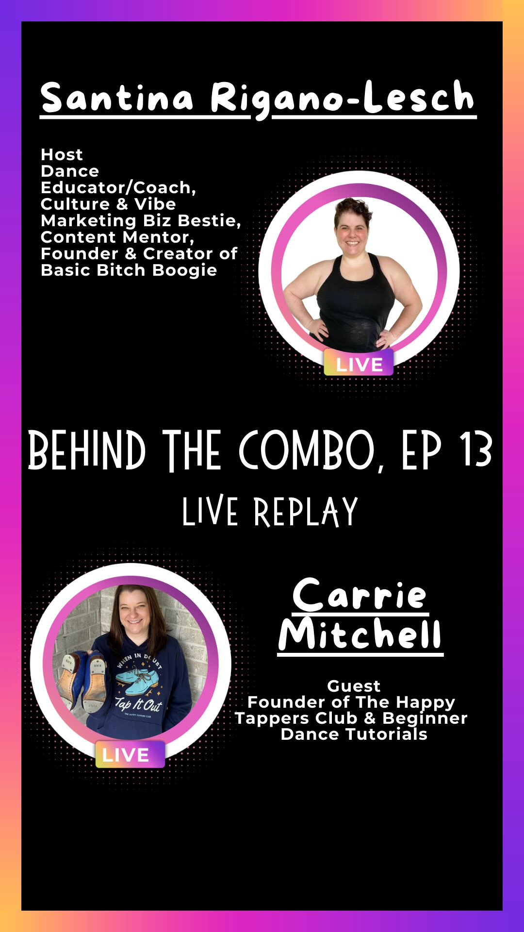 š« BEHIND THE COMBO | EP 13 ā with Carrie Mitchell š«
This conversation is for every adult who has ever thought:
āI missed my chance.ā
In this episode, I sat down with Carrie Mitchell, founder of The Happy Tappers Club and creator of Beginner Dance Tutorials, to talk about belonging in adult dance spaces and what shifts when we stop teaching for performance and start teaching for joy.
We explored:
⨠The moment her perspective shifted from performance-driven to feel-good driven dance
š Why so many adult beginners feel like they donāt ābelongā
š£ What she really means by āIf youāre moving, youāre doing it rightā
š How teaching online has expanded who gets to call themselves a dancer
š What it actually takes to create a safe, shame-free space for adult movers
This one is about permission.
Permission to begin.
Permission to move.
Permission to feel like a dancer... no matter when you start.
And if you're an educator that's looking to create a space where adult dancers feel at home, this episode is exactly where you want to start!
š„ Watch the full replay and let it land. If youāve ever started something later in life, drop a š or share what it gave you.