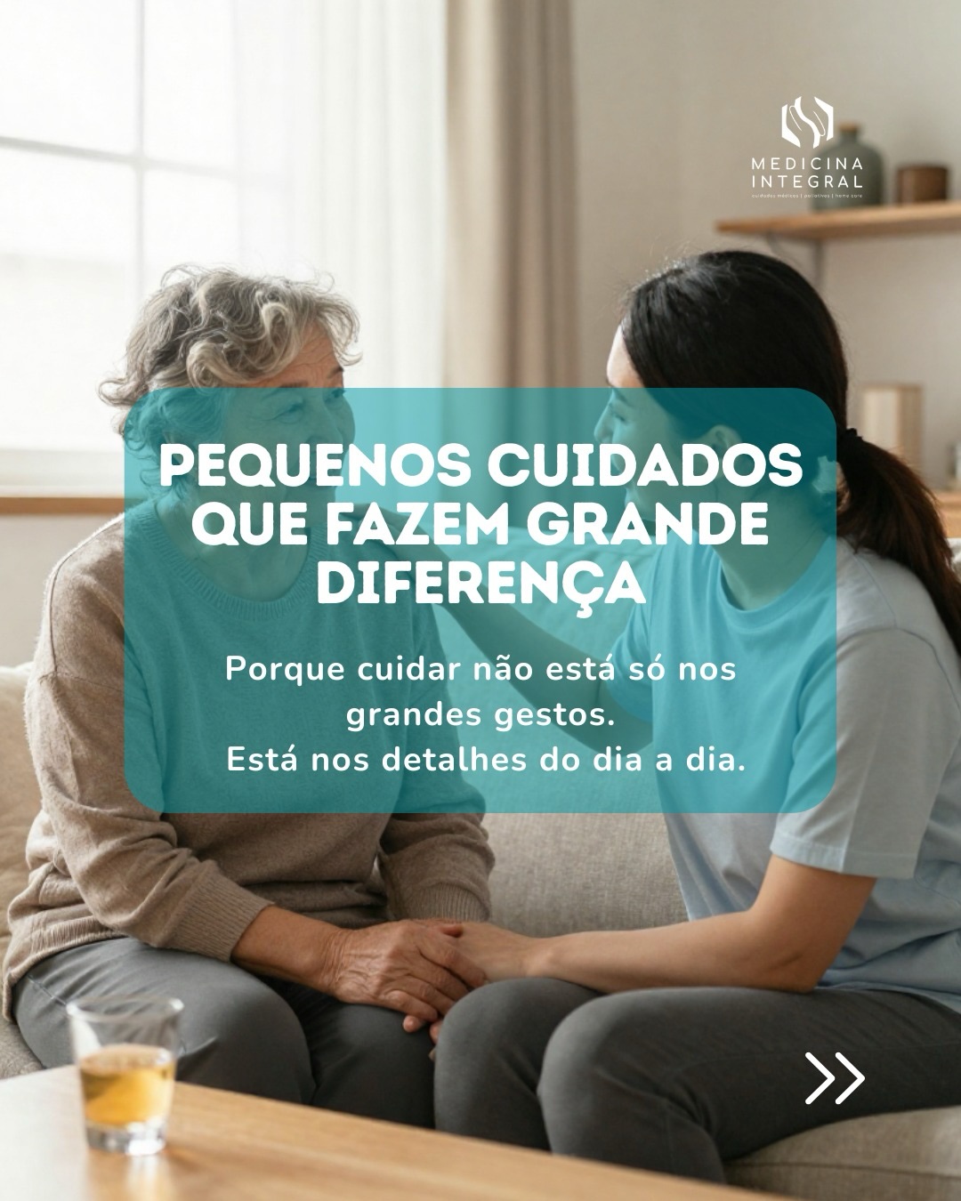 Pequenos cuidados que fazem grande diferença 🏠✨
Quando falamos em saúde, muita gente pensa apenas em exames, remédios e consultas.
Mas o cuidado de verdade mora nos detalhes.
🚿 Um banho tranquilo
Sem pressa.
Com respeito.
Com segurança.
Um momento que pode ser de relaxamento — não de tensão.
🗣 Uma conversa atenta
Olhar nos olhos.
Escutar histórias repetidas como se fossem novas.
Dar espaço para sentimentos, medos e memórias.
⏰ Um horário respeitado
Rotina traz segurança.
Organização traz conforto.
Previsibilidade reduz ansiedade.
No cuidado domiciliar, são esses pequenos gestos diários que constroem dignidade, autonomia e bem-estar.
Porque cuidar vai muito além do tratamento.
É sobre presença.
