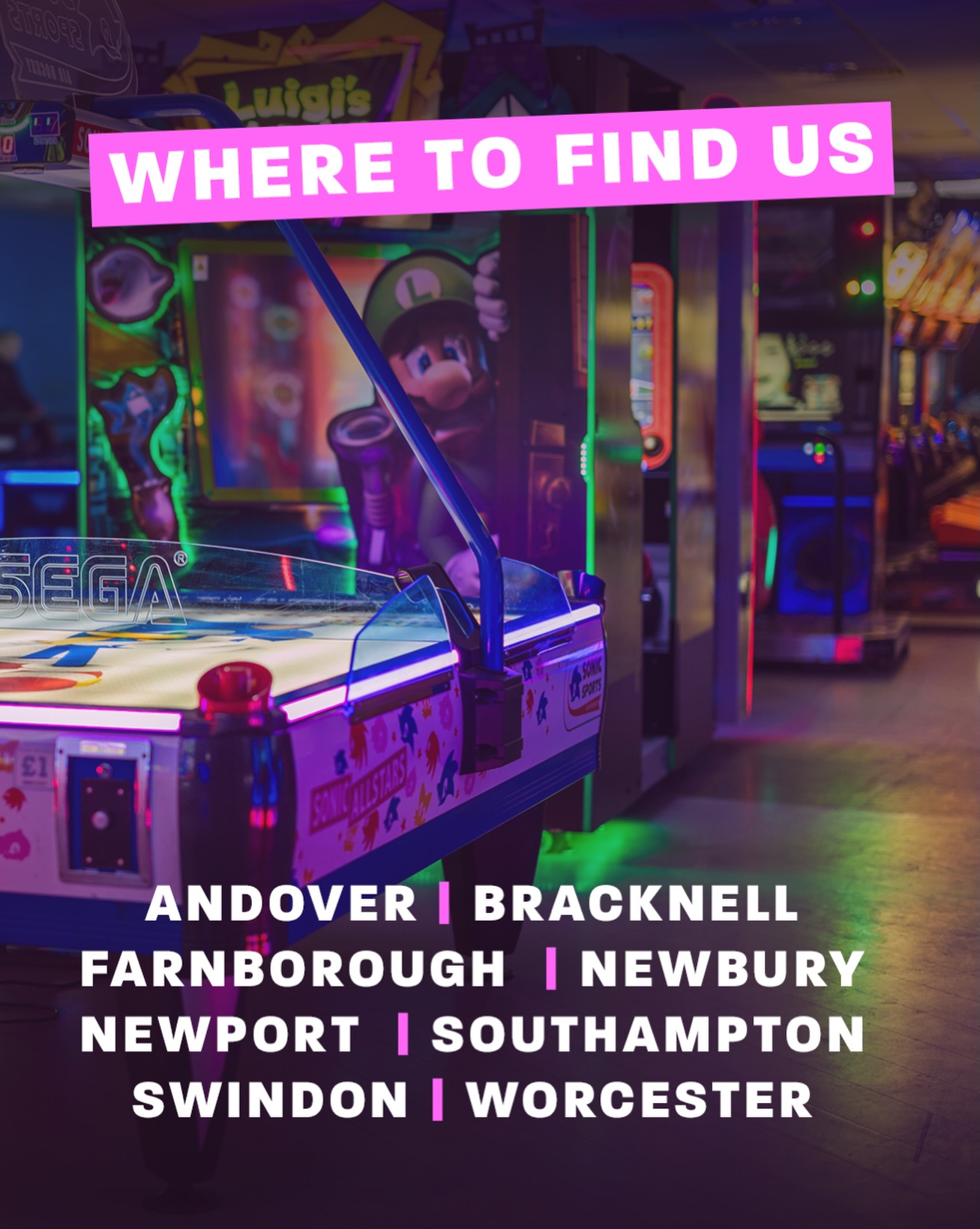 🎮 LEVEL UP YOUR WEEKEND WITH HIGH SCORE ARCADES! 🎉
Ready to turn up the fun? Packed with modern and retro arcade games, High Score is the ultimate family-friendly free-play amusement centre with something for everyone! 🕹
✅ Race your family and friends
✅ Challenge them to a basketball shootout
✅ Get nostalgic with classics like Pacman, Sonic and MarioKart
And here’s the best part: No coins needed – ever! 💰 Enjoy unlimited games during your session!
🎟️ 60 minutes – £12.50 per person
🎟️ 90 minutes – £16.50 per person
📍 Locations: Andover, Bracknell, Farnborough, Newbury, Newport, Southampton, Swindon, Worcester
#FamilyFun #HighScoreArcades #UnlimitedGames #arcadegames #dayoutwiththekids