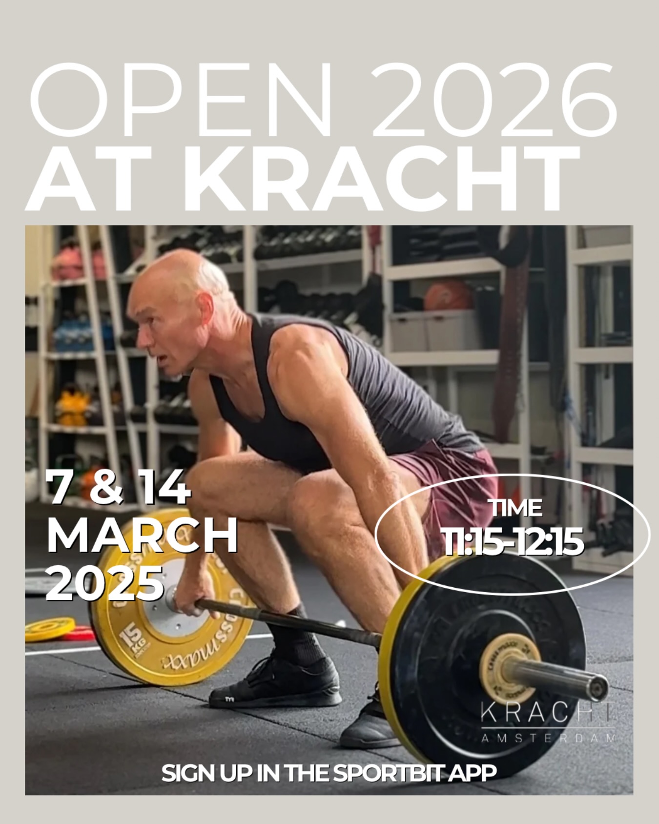 The Open workout continues at Kracht 💪
On Saturday March 7 and March 14, the Open workouts will be programmed in all classes. Two more chances to test yourself, push your limits, and take on the workout alongside your Kracht crew.
Officially signed up? From 11:15–12:15 we’ll run dedicated heats with judging and filming so you can perform at your best. Make sure to arrive early to warm up properly.
Whether you’re competing worldwide or simply showing up for the challenge, the Open is all about effort, community, and discovering what you’re capable of.
See you on the floor!
#krachtamsterdam #openworkout #open2026 #communitycompetition