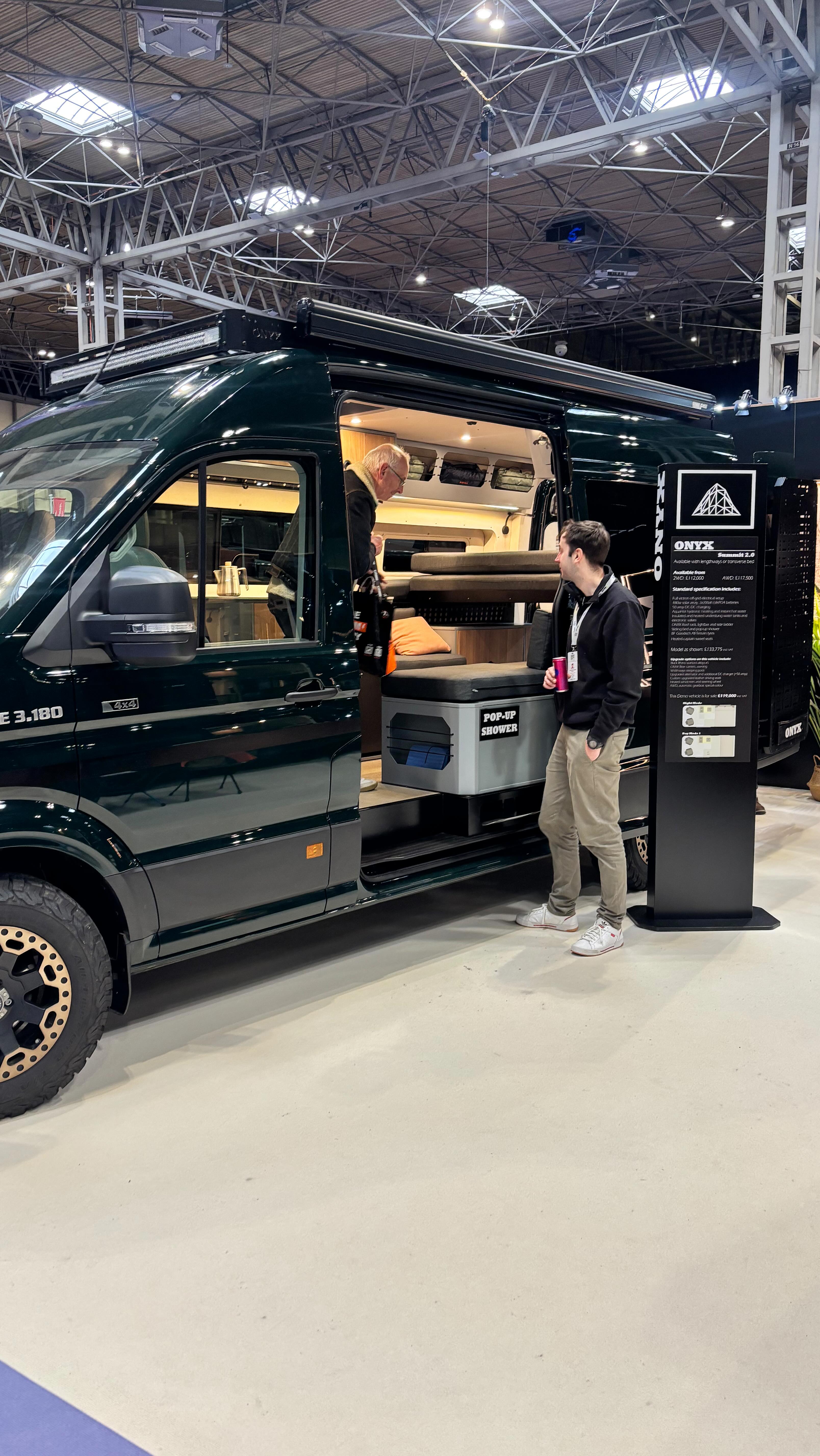 Huge thanks to everyone who stopped by our stand at @neccaravanshows over the last week. We loved showcasing our vans and hearing about your adventures past and future. We’re excited to help make your adventures a reality! If you didn’t catch us there, head to our website and book a discovery call with us soon. Link in bio! #onyxvansuk #adventurevan #4x4camper #offgridcamper #adventure