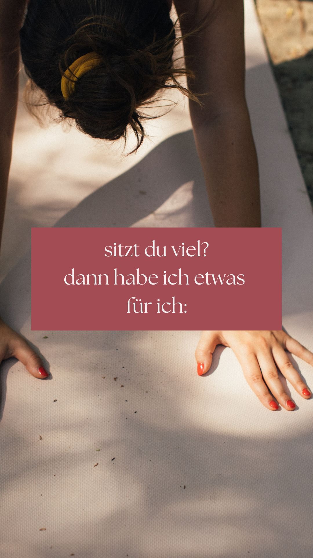 Wenn du im Büro arbeitest, am Fliessband, als Chauffeur oder sonst einfach viel sitzt, kann es zu Verkürzungen und Verengungen kommen 😖
Diese können Schmerzen und Unwohlsein auslösen... ⚡️
diese Übung hilft da Platz zu schaffen und zu lösen ♥️🫶🏽
Wenn du mehr willst, komme einfach im meine Stunden 🤓
Wir sind nicht dafür gemacht so wenig Bewegung, daher acht darauf regelmässig aufzustehen, ein paar Schritte zu gehen dich zu bewegen.
Bewegung ist im allgemeinen Medizin für deinen Körper.