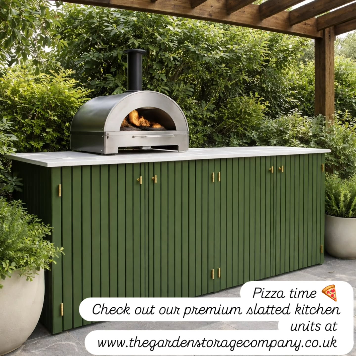 Imagine this on a Friday night 🔥🍕
Wood-fired pizza. A glass of red. Friends round.
Slimline outdoor storage with a compact pizza oven on top — perfect for terraces and smaller gardens without compromising on style.
Who’s coming over?
#GardenInspo #OutdoorEntertaining #PizzaNight #ModernGarden #OutdoorLivingUK
www.thegardenstoragecompany.co.uk