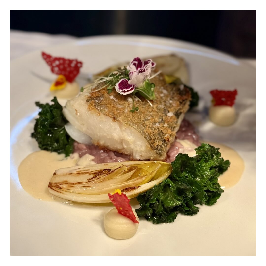 Filet vom Skrei, gebraten
Thymian-Rotwein Risotto / Chicorée / Flower Sprouts / Meerrettich Schaum
#pier6 #bremerhaven #fischgerichte