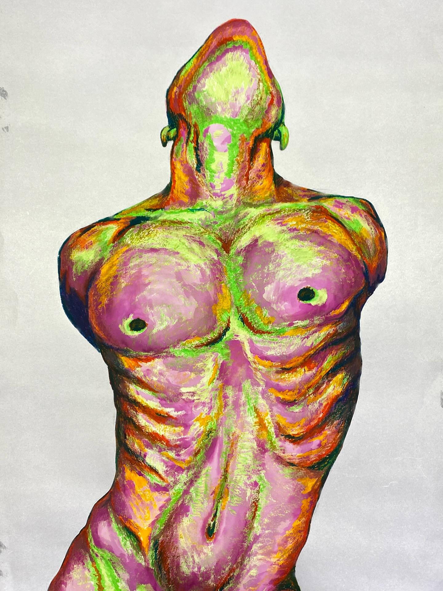 Oil pastels and watercolor on paper, 70 x 100 cm 💫