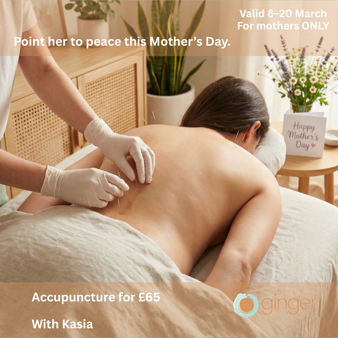 The point of relaxation. 🌸 Celebrate the woman who does it all with a moment of calm. Our restorative acupuncture special with Kasia is designed to help you rebalance and reset at a special rate of £65. This offer is strictly for mothers only and is valid for bookings set between 8–20 March. Give the gift of wellness and book your session via the link in our bio.