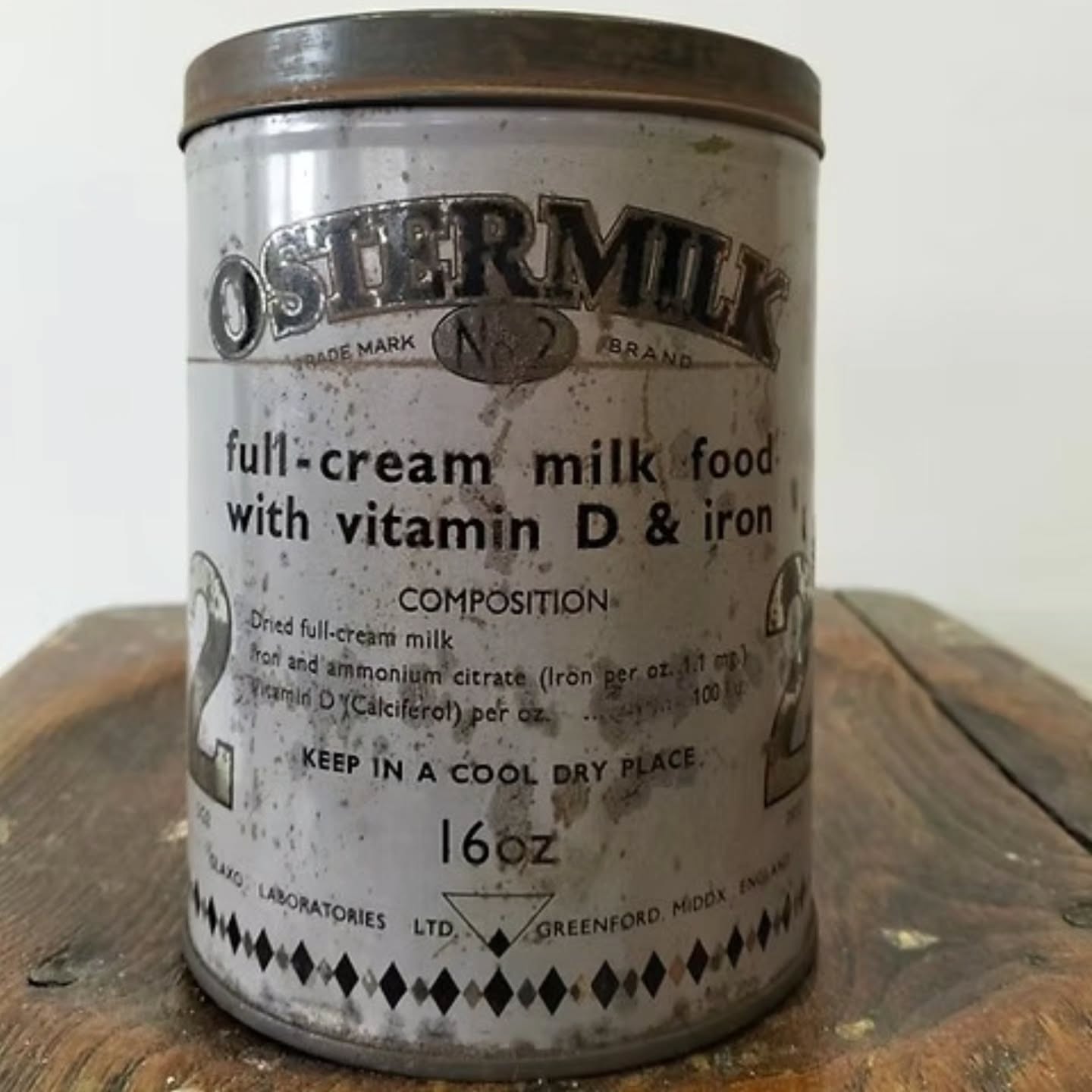 Vintage Ostermilk No. 2 Tin – Glaxo Laboratories – Full Cream Milk Food – 16oz | https://share.google/BmrGGPKw0BOTxQ8EE #stufftoyouandme
