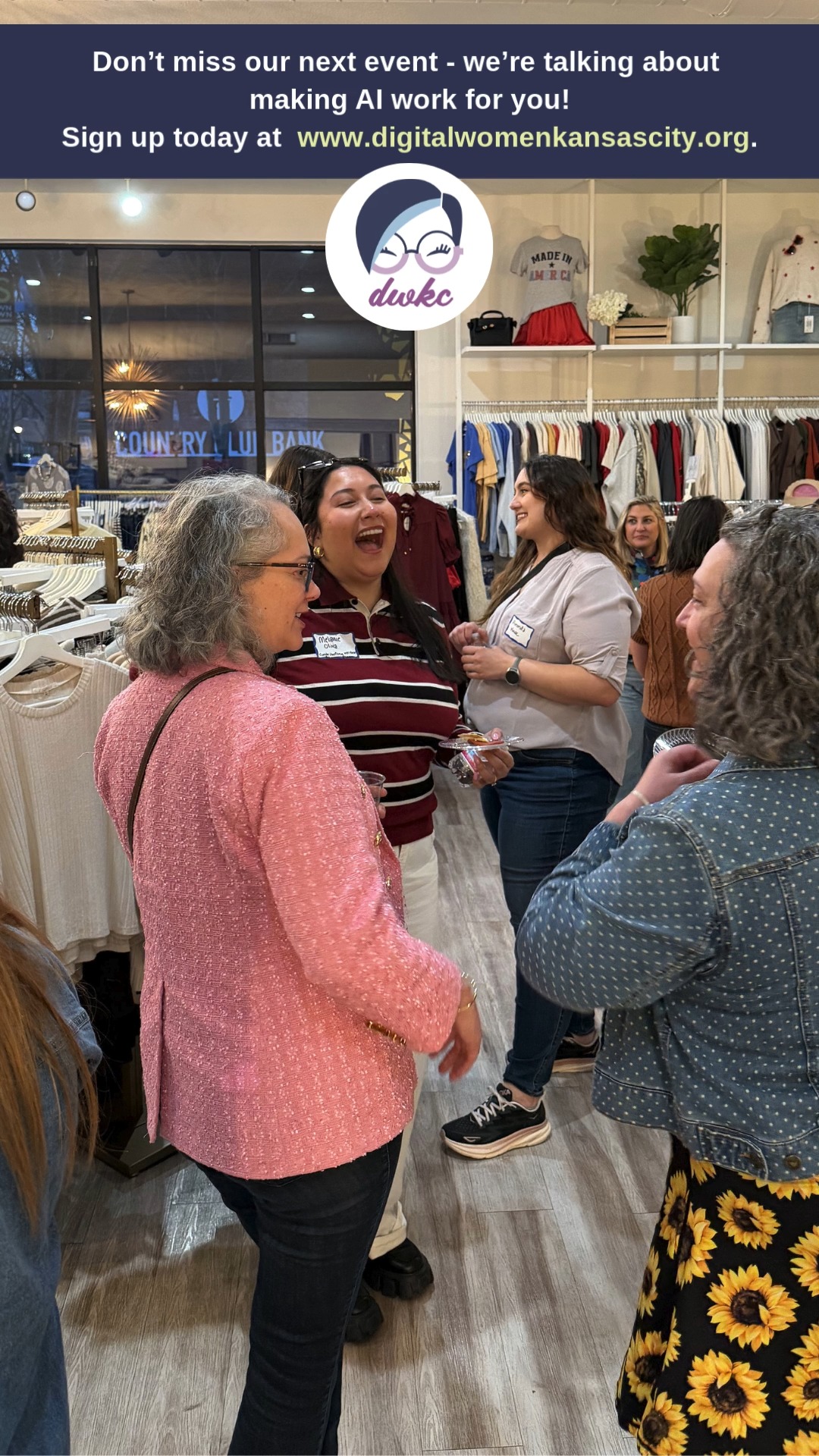 February's Sip, Shop & Network event did NOT disappoint! ๐ฅโจ Amazing women, real connections, and good vibes all night long. Our members say it best โ watch the video and see for yourself! ๐ฅ
Shout out to Alex, owner of Anchorabella Boutique, for hosting us and sharing her story! We learned a lot!
Sign up for our March event - you don't want to miss it! ๐
๐๏ธ Visit www.digitalwomenkansascity.org for details and to get your ticket.
Follow us to stay in the loop and drop a ๐ฅ in the comments if you were there!
#DigitalWomensKansasCity #WomenInBusiness #KansasCity #SipShopNetwork #NetworkingEvents #KCWomen