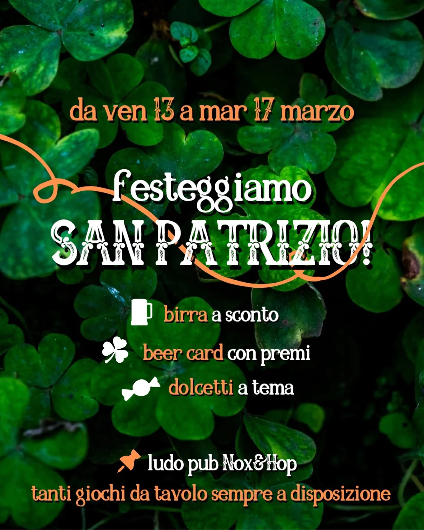 Ci siamo! 💚 Anche quest'anno si avvicina una delle nostre feste preferite e per l'occasione il Nox si tinge di verde!
Festeggia San Patrizio con noi 💣
🍻 Tante offerte su tutti i formati di birra artigianale alla spina
☘️ Una beer card per raccogliere i tuoi punti-birra e trasformarli in omaggi e gadget
🧁 Dolci speciali in edizione limitata a tema
Solo da venerdì 13 a martedì 17 💫 Ti aspettiamo!
📍 Nox&Hop Viale Ivo Montagni 190 Limite sull'Arno (FI)
#eventimarzo #sanpatrizio #eventitoscana eventi Empoli