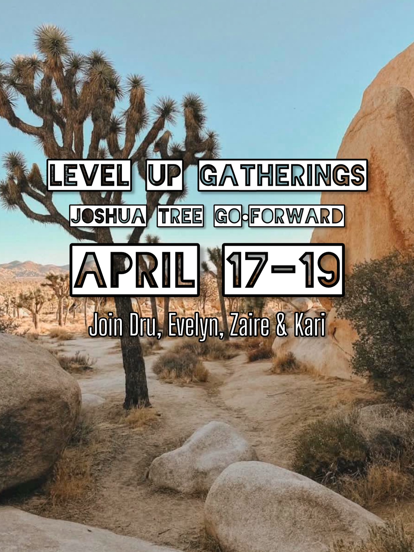 🏜️
Have you been doing the work?
You ready for a Level Up?
Join us in Joshua Tree for a Level Up Gathering!
April 17-19 2026
Dru, Evelyn, Zaire & Kari intend to have you experience a once in a life time gathering. Where each brings there unique expertise shifting you to a clarified direction. Thoughtfully putting this together to provide a chance to level up and tap into what you seek. Joshua Tree is a legendary world renowned place to visit. Every day there we will be Leveling Up; Mind Body and Soul. Often we come to a one time event and don’t want to leave .. right? Well now you don’t have to at least for a few days :)
The three day and two night stay is in a centrally located home in the heart of Joshua Tree. Most meals and snacks included. This Level Up ..Go Forward (retreat) is intentionally organized to allow participants to sit back while enjoying the entire experience with comfort and ease.
Level 1 (Friday) : Ignite Awareness
Level 2 (Saturday) : Expansion Embodiment
Level 3 (Sunday) : Alignment Forward Movement
What to expect: We will host with the intention of a transformational breakthrough. We love to share the opportunity to connect deep with community (That’s You) seeking a weekend for rights of passage guided by ancient wisdom and contemporary healing arts practices. Our sanctuary for the Level Up is a three bedroom home on a large plot with a fenced in yard, yoga shala, hot tube/pool, fire pit, and many thoughtful touches.
Things to consider:
•Communicate - Any questions you may have are welcomed and appreciated.
•Travel - Planning travel is supported before, during and after. Here to help at every step.
•Space limited - Sleep options are first come first serve - book early.
•Meals - The food will be grounding healthy options and personal diet can be accommodated upon request
•Please note all meals/drinks/snacks provided except Sat/Sun Lunch.
🏜️ Contact us now to sign up
🏜️ Link in bio .. Please share/tag/repost
#retreat #joshuatree
#yoga #breathwork #soundbath